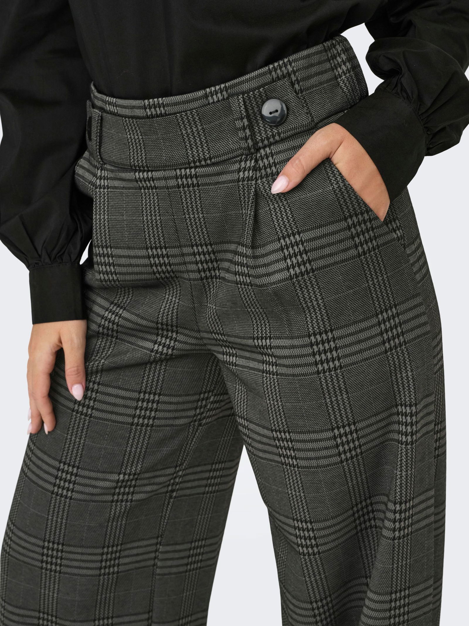 JDY | JDYGEGGO MIA LONG CHECK PANT JRS NOOS | XL/32 | granite grey