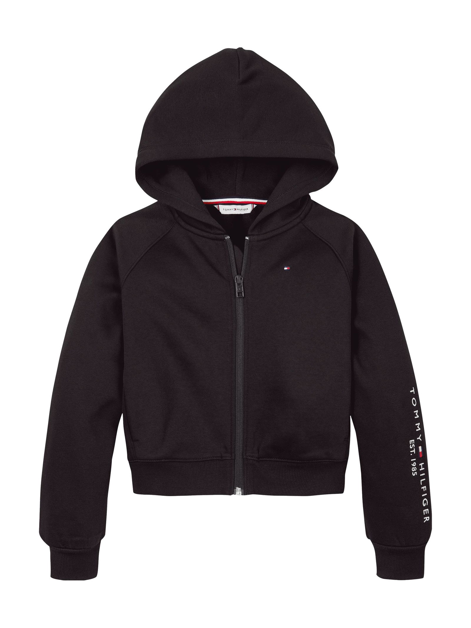 Tommy Hilfiger |  ESSENTIAL EMBROIDERED ZIP THRU | 164 | black