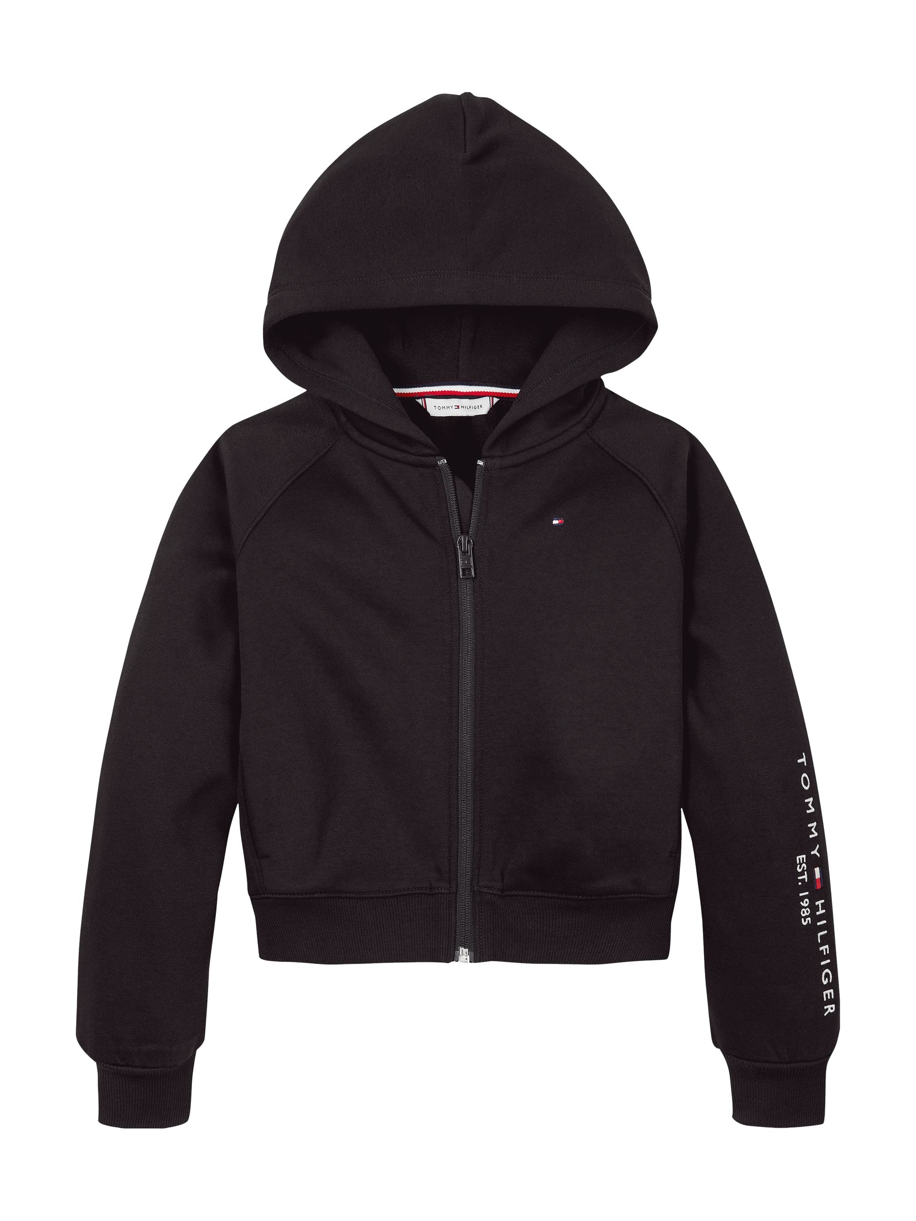 Tommy Hilfiger |  ESSENTIAL EMBROIDERED ZIP THRU | 164 | black