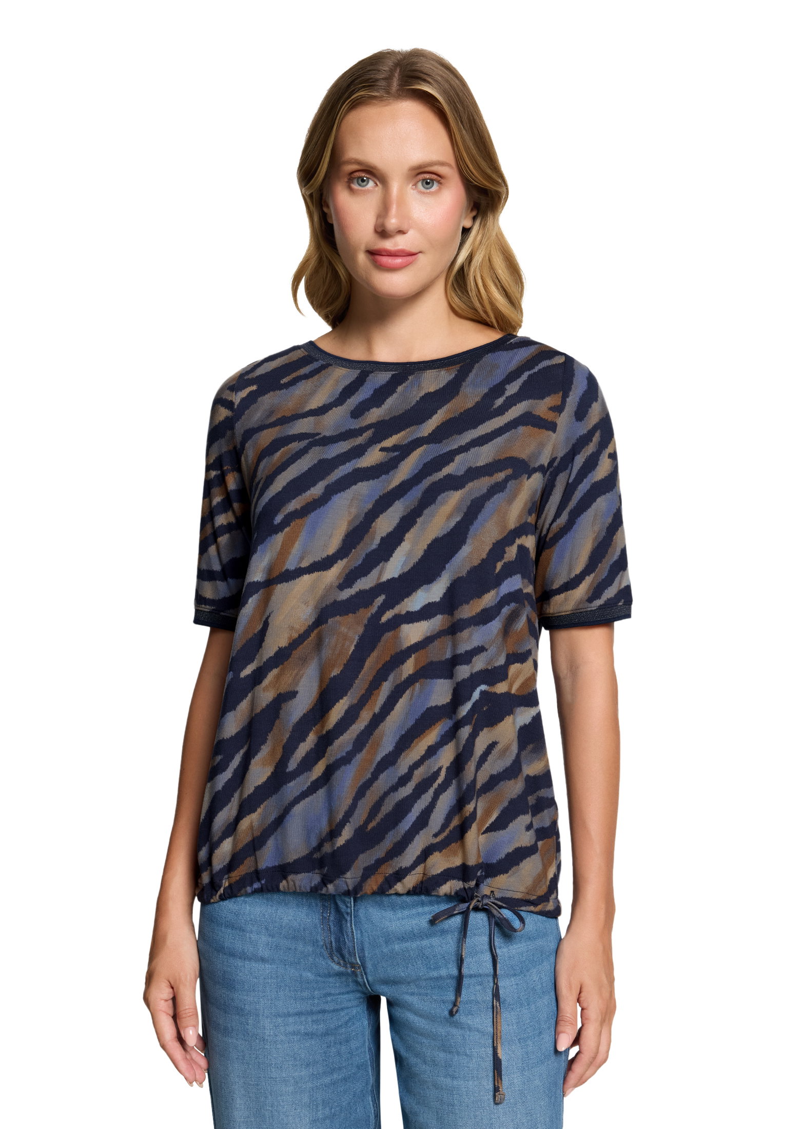 Shirt Kurz 1/2 Arm, Blue/Brown #3