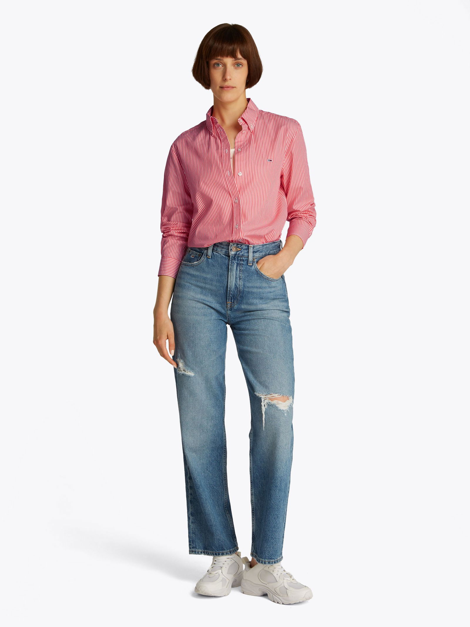 Tommy Jeans |  Tommy Jeans Druckbluse  | XS | ivory petal/dark night navy stp