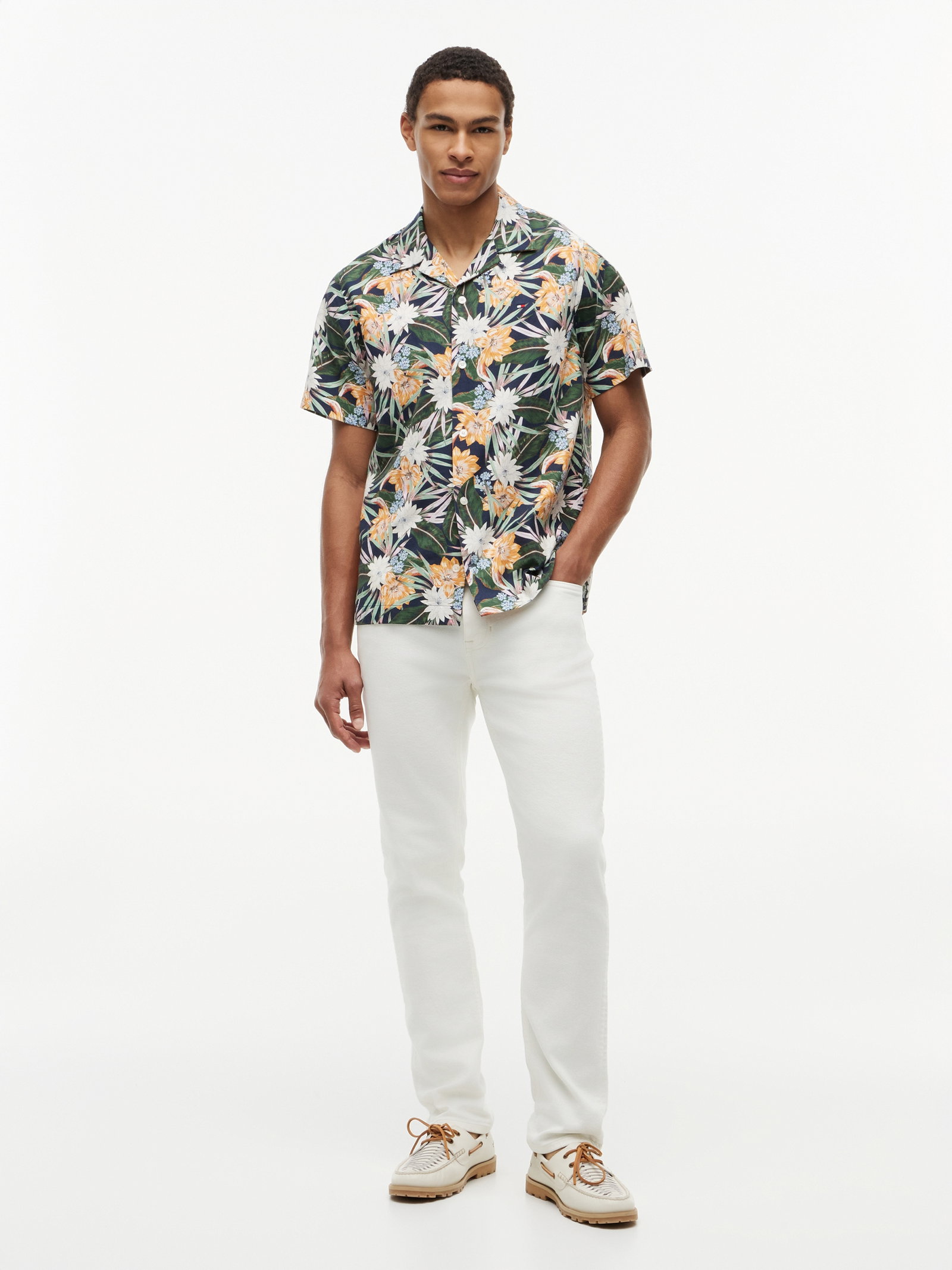 CO LYOCELL FLORAL SS SHIRT, BLUE #5