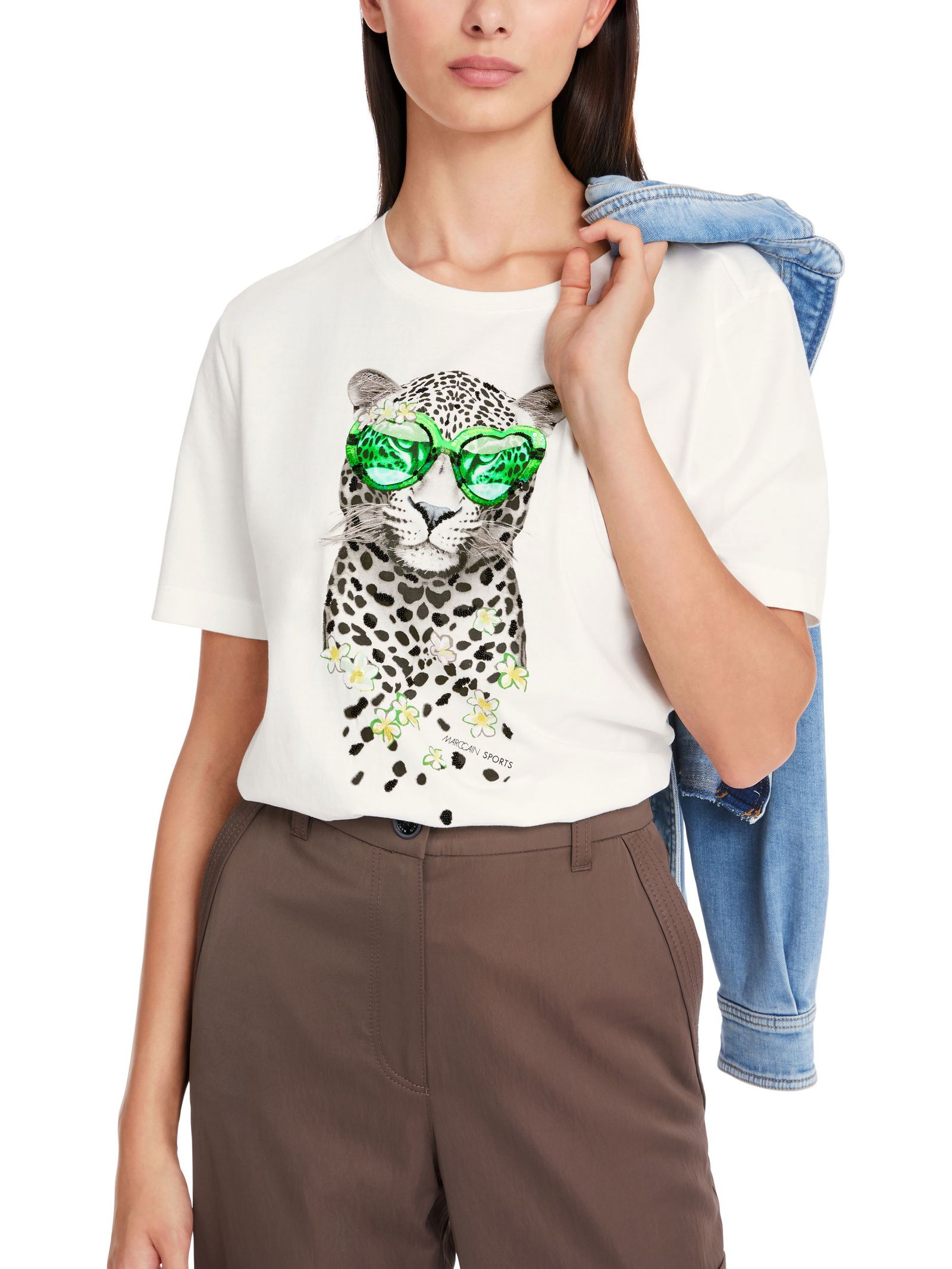 5fc8fd5f025805238522dee17c93d6de Marc Cain Sports |  T-Shirt aus reiner Baumwolle | 44 | off-white