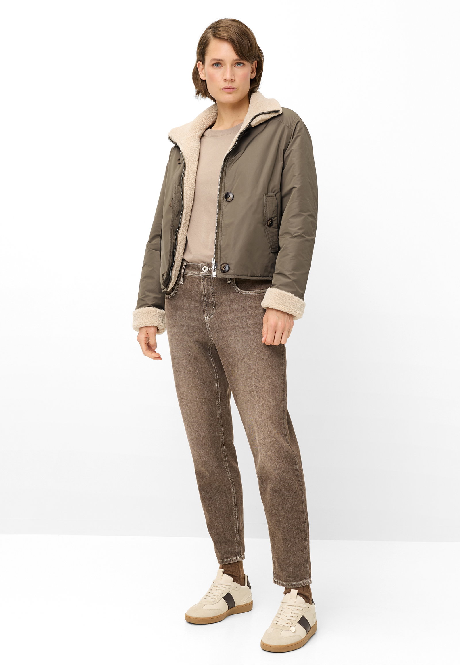 JACKE WEBPELZ, TAUPE #3