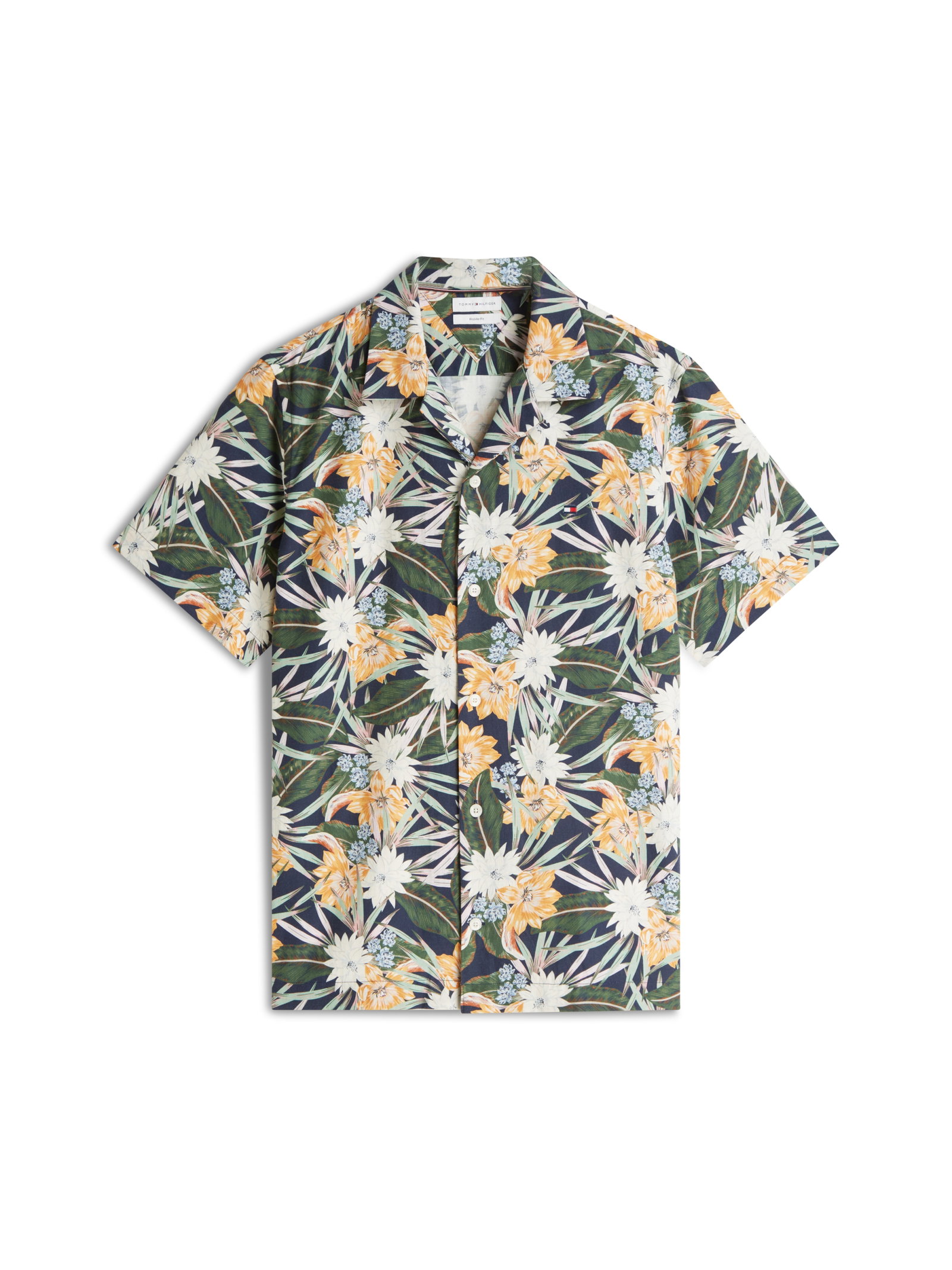 CO LYOCELL FLORAL SS SHIRT, BLUE #1