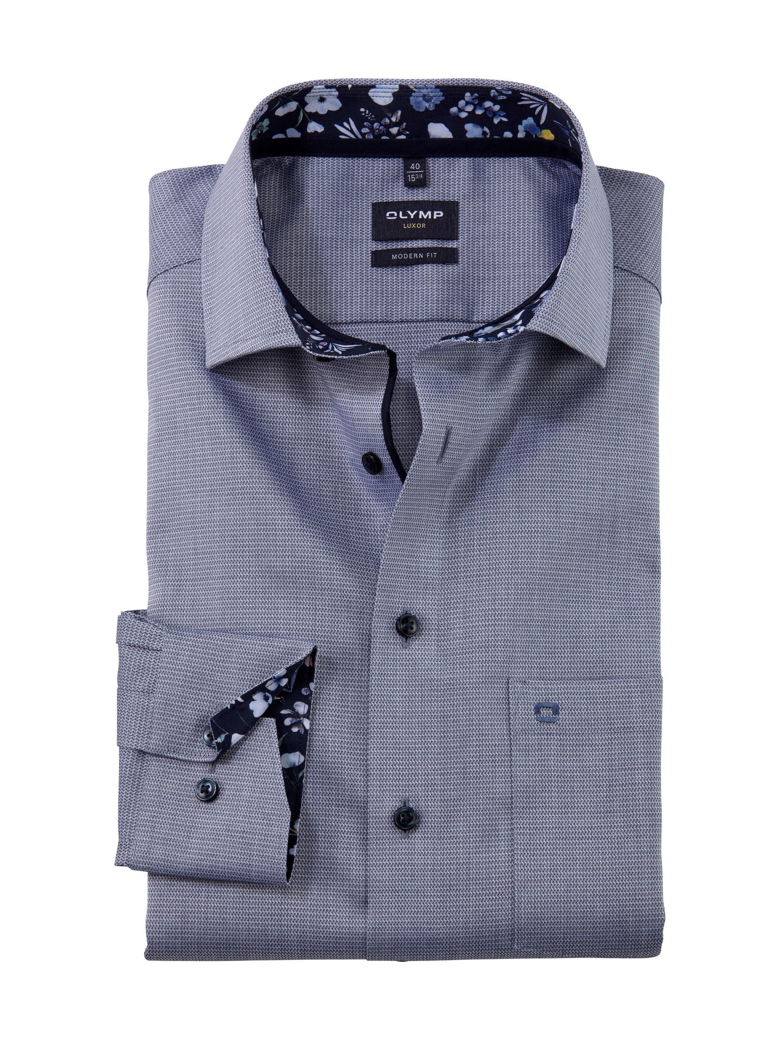 Olymp |  Olymp Hemd Modern Fit  | 45 | marine