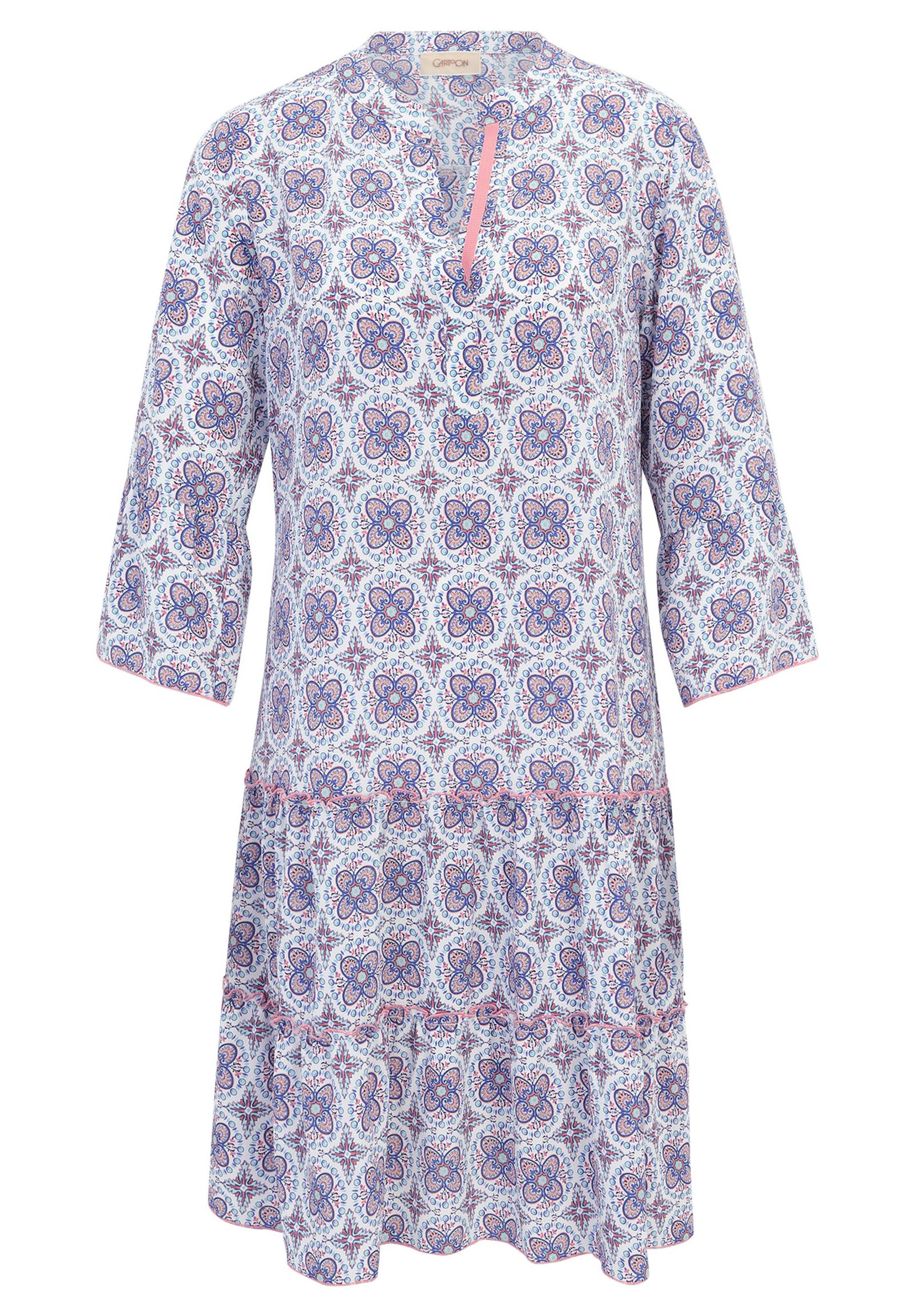 427125f50077feb6099e672bb0e91d7b | Kleid Kurz 3/4 Arm, Blue/Apricot | 42 | blue/apricot
