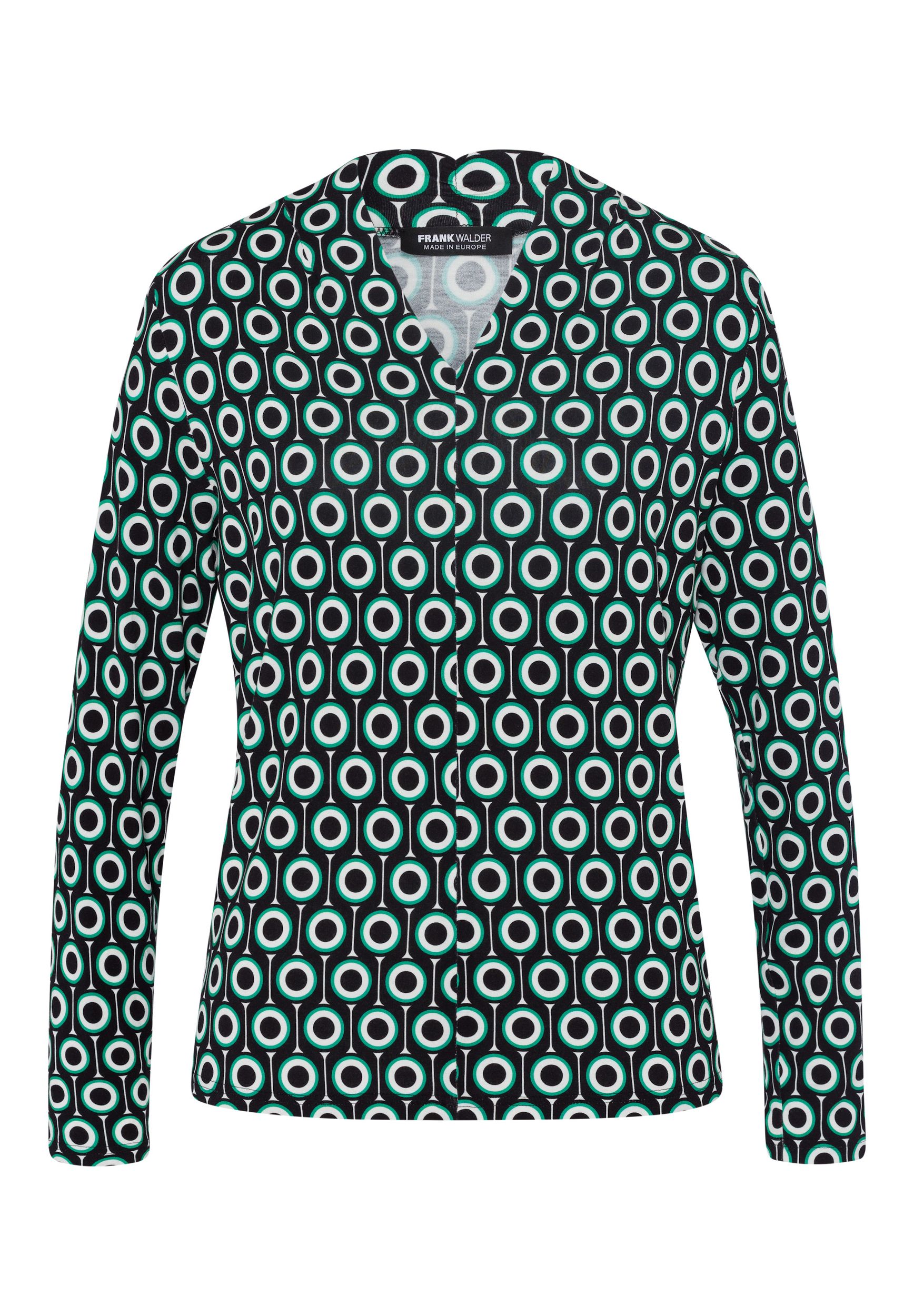 Frank Walder |  Frank Walder Longsleeve  | 44 | schwarz/ecru/emerald green