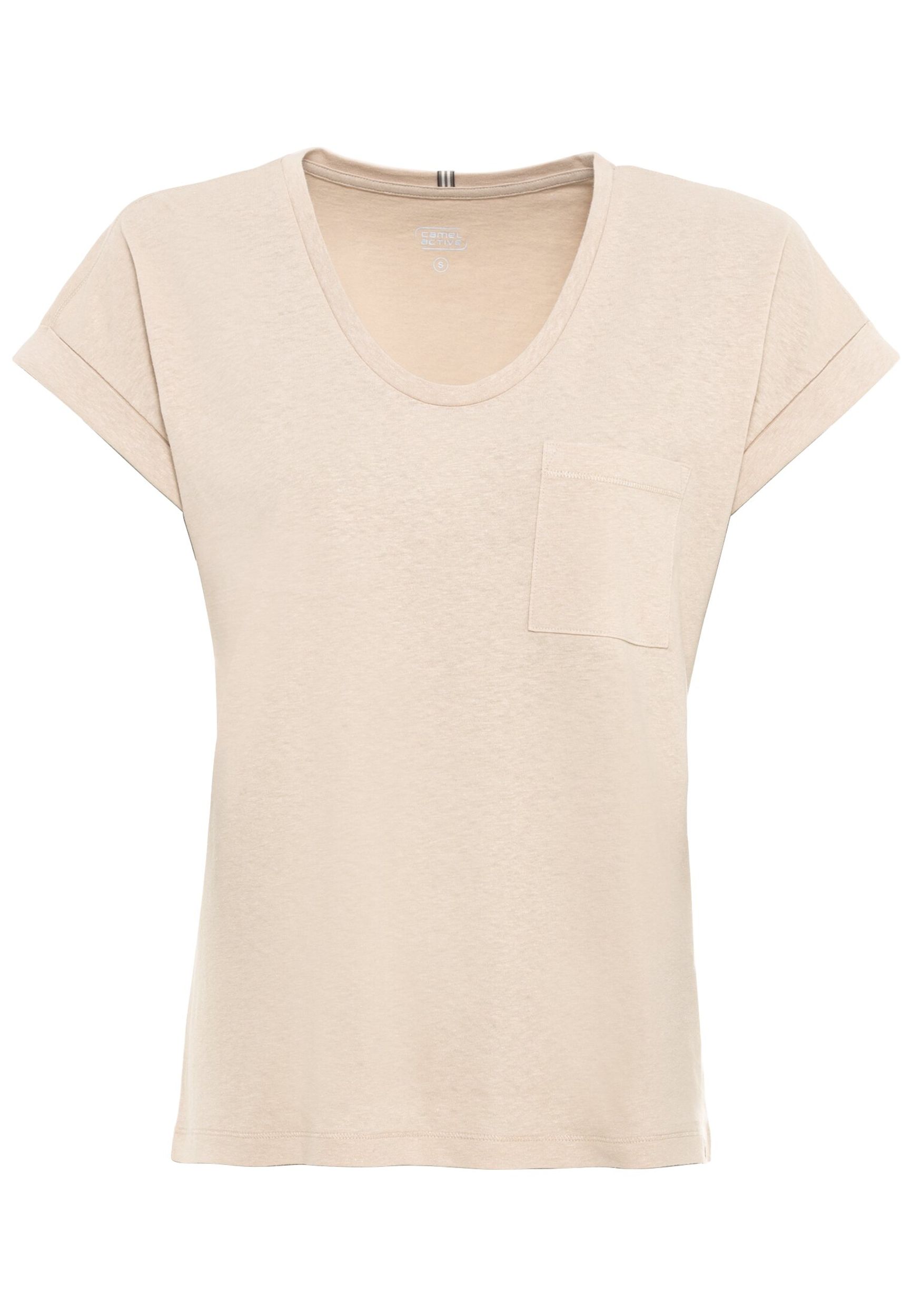 T-Shirt aus Baumwoll-Leinen-Mix