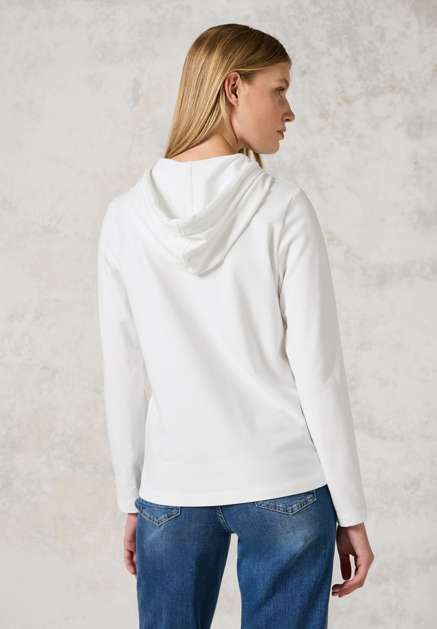  |  Hoodie-Shirt mit Artwork | M | vanilla white