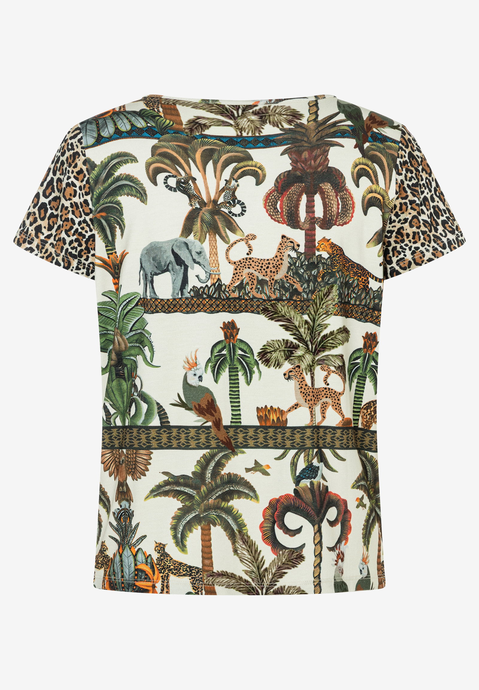 Patch-Shirt with Print, retro jungle print #2