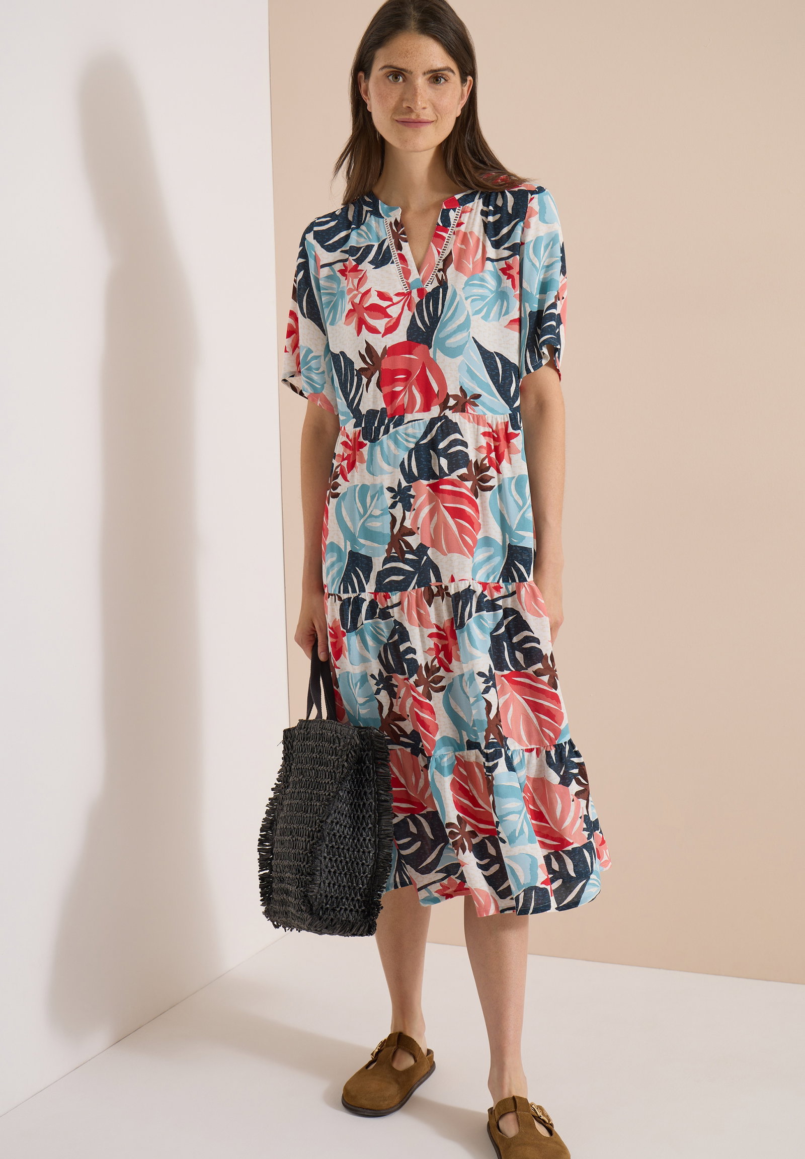 TOS AOP Dress, light alabaster white #3