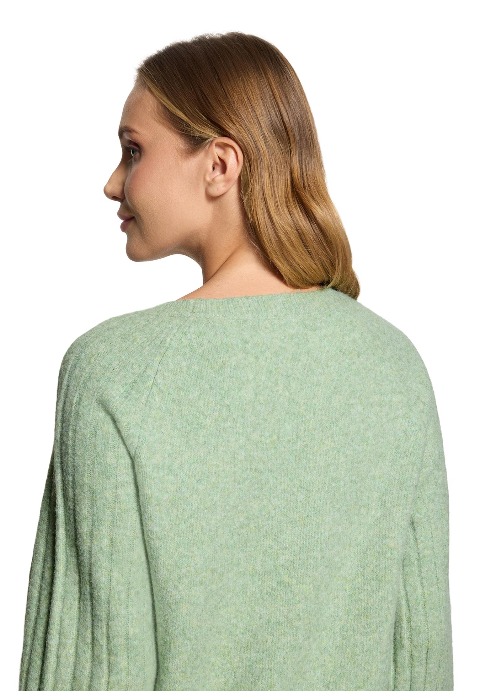 Strickpullover Kurz 1/1 Arm, Green Melange #7