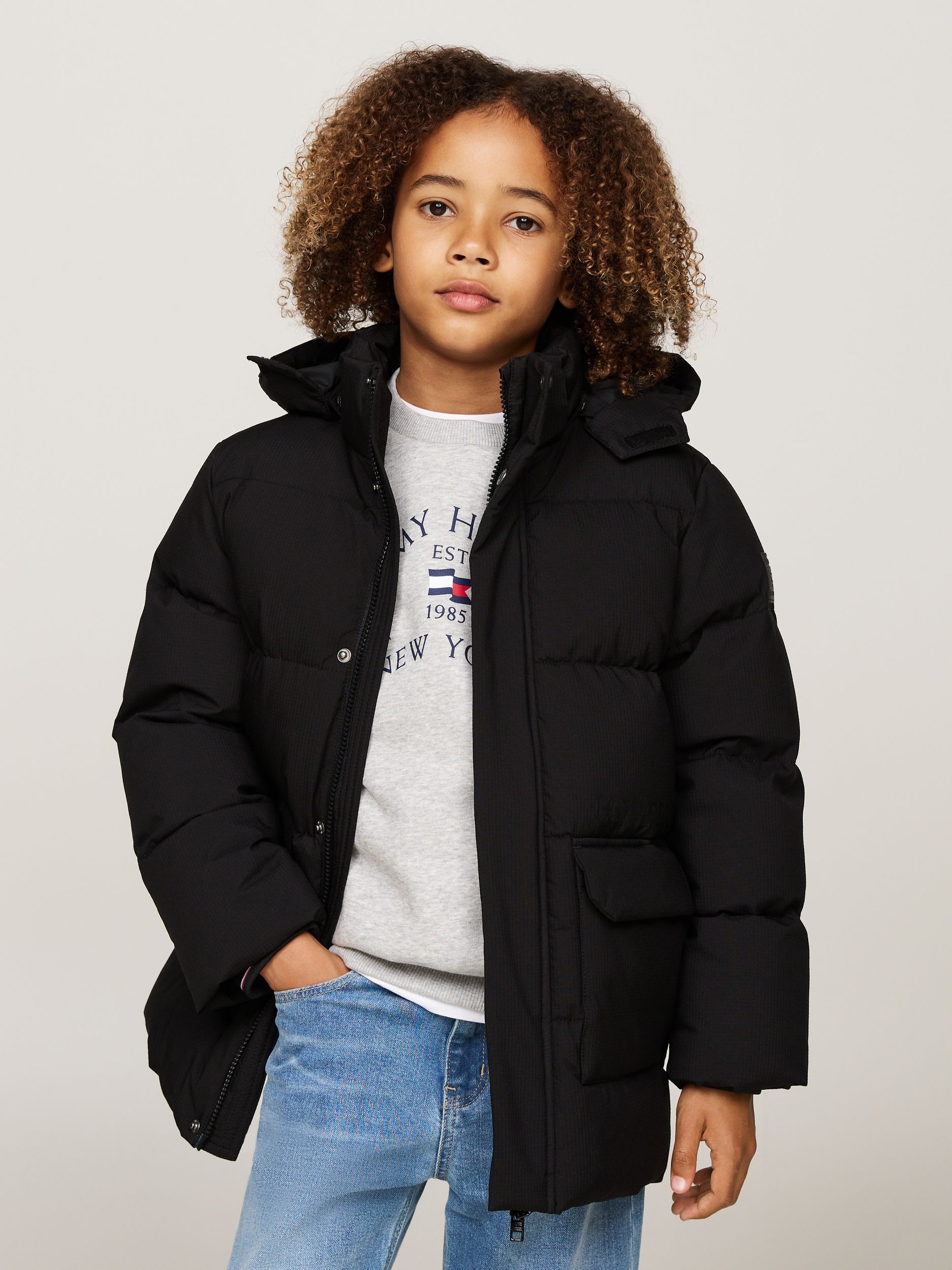 Tommy Hilfiger |  MONOTYPE RIBSTOP PUFFER JACKET | 176 | black