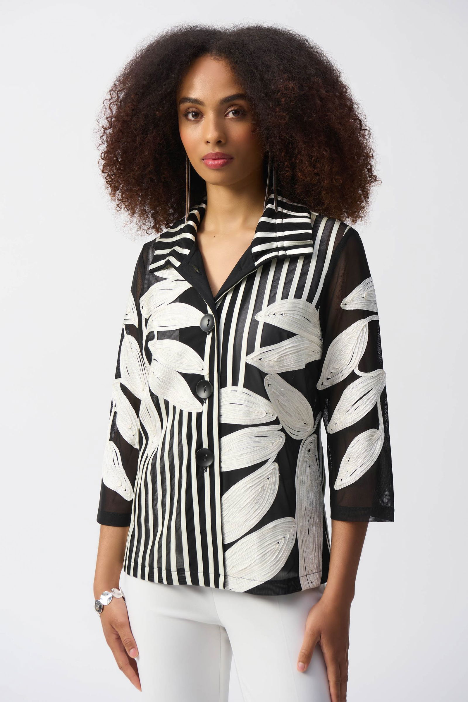 6e15bbc888855986b5e53895a5c00453 Joseph Ribkoff | Joseph Ribkoff Druckbluse | M | schwarz/vanille