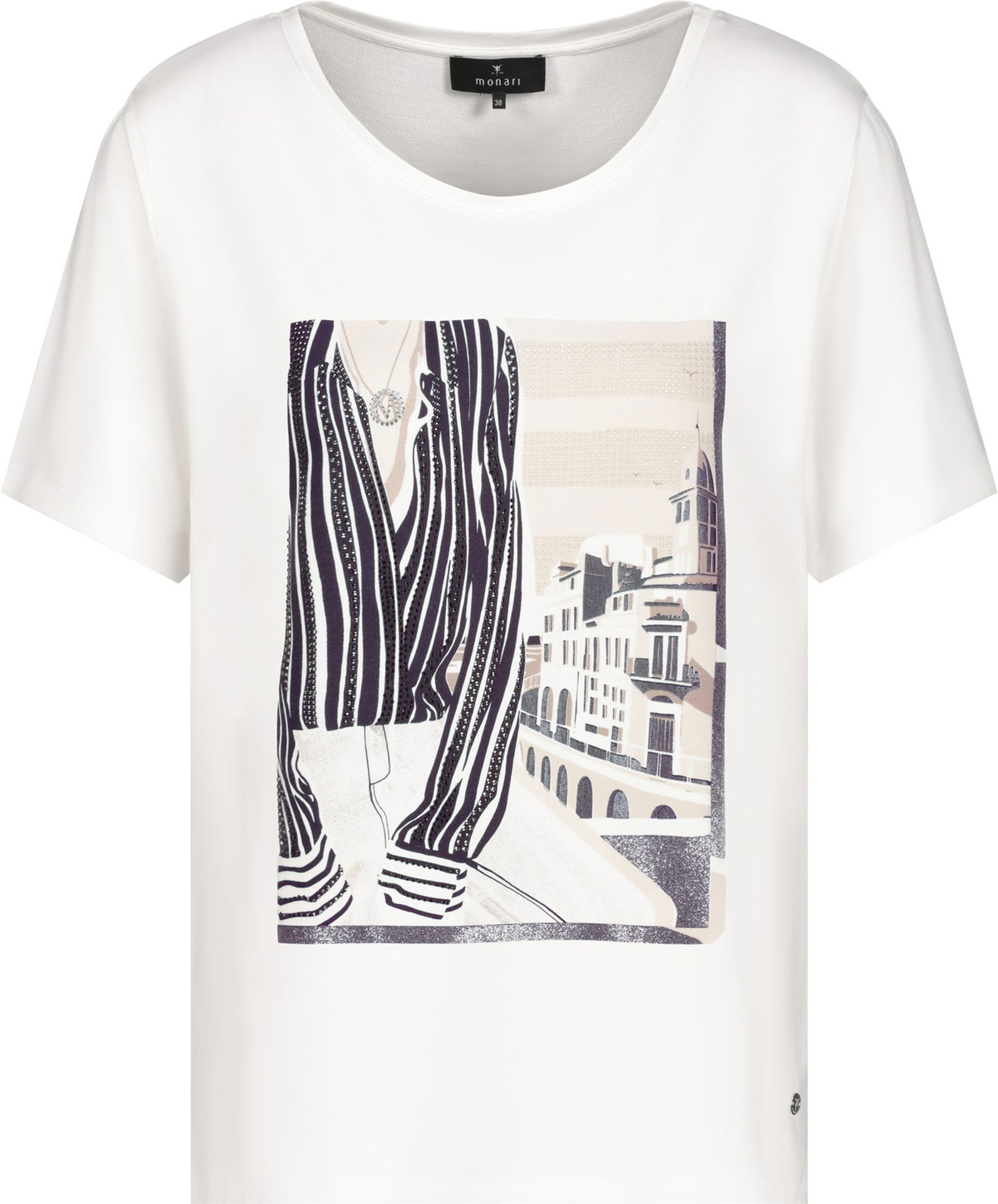 Monari |  T-Shirt, off-white | 44 | off-white