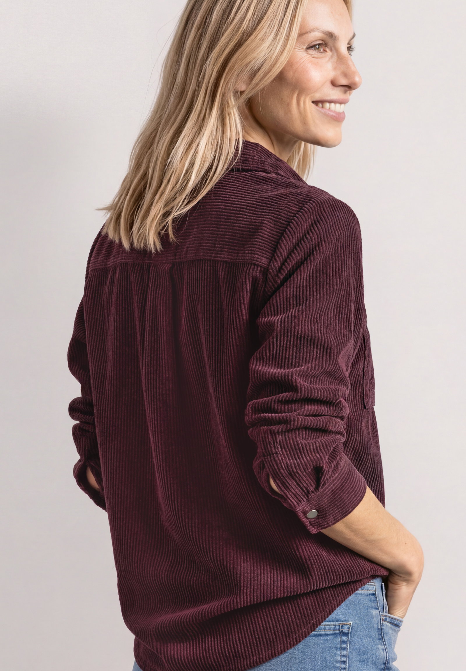 Corduroy shirtcollarblouse w p, rustic rouge #4