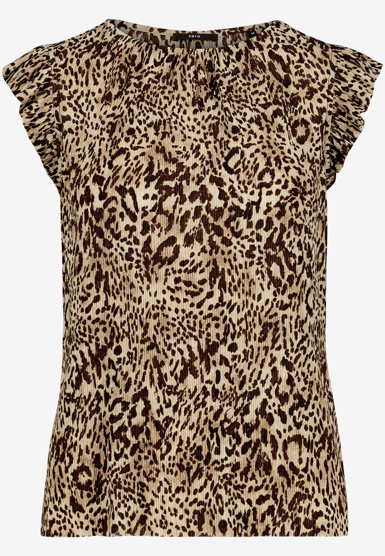 Shirt Kurz 1/2 Arm, Beige/Brown #1