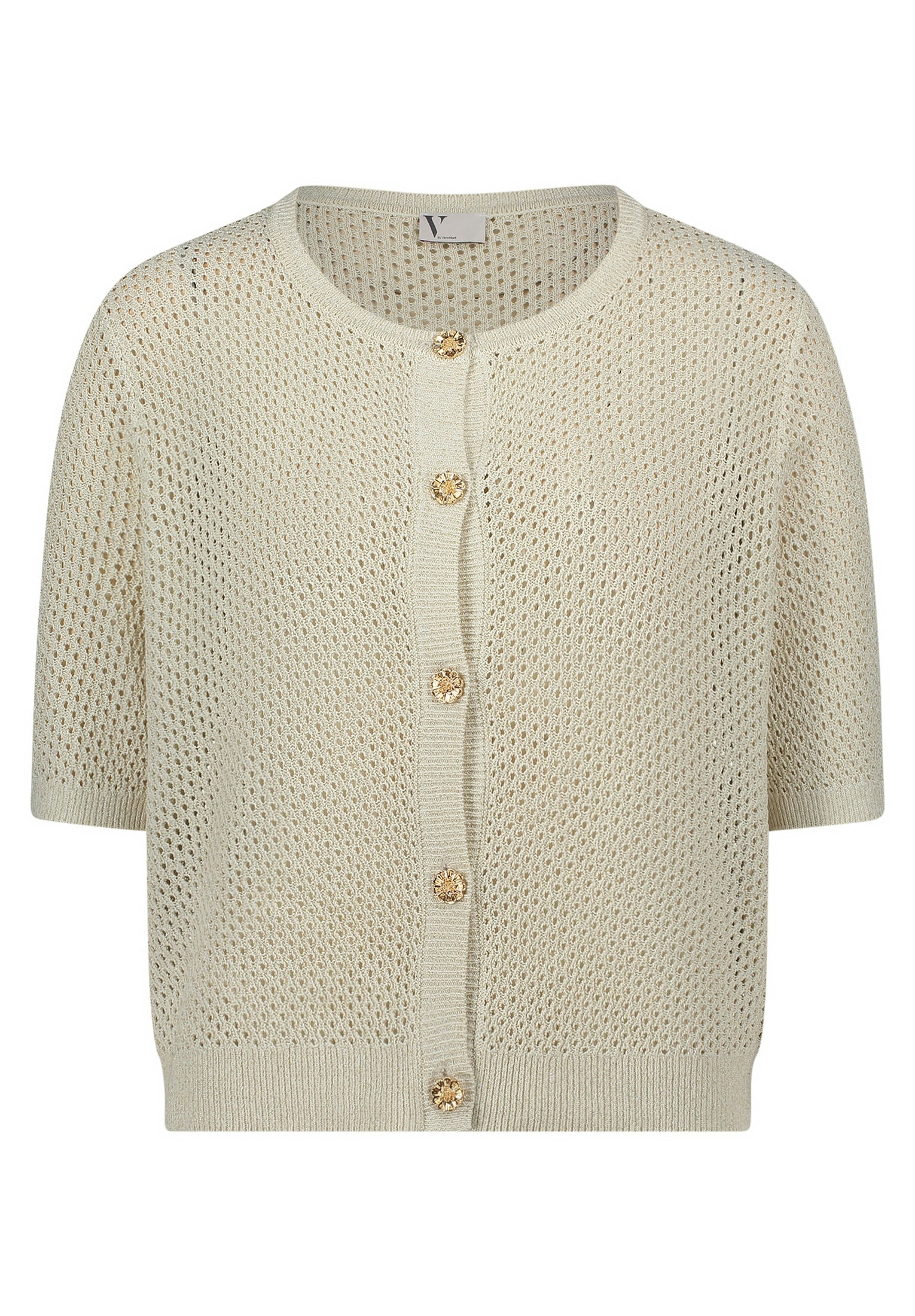 Strickjacke Kurz 1/2 Arm, Eggnog #1