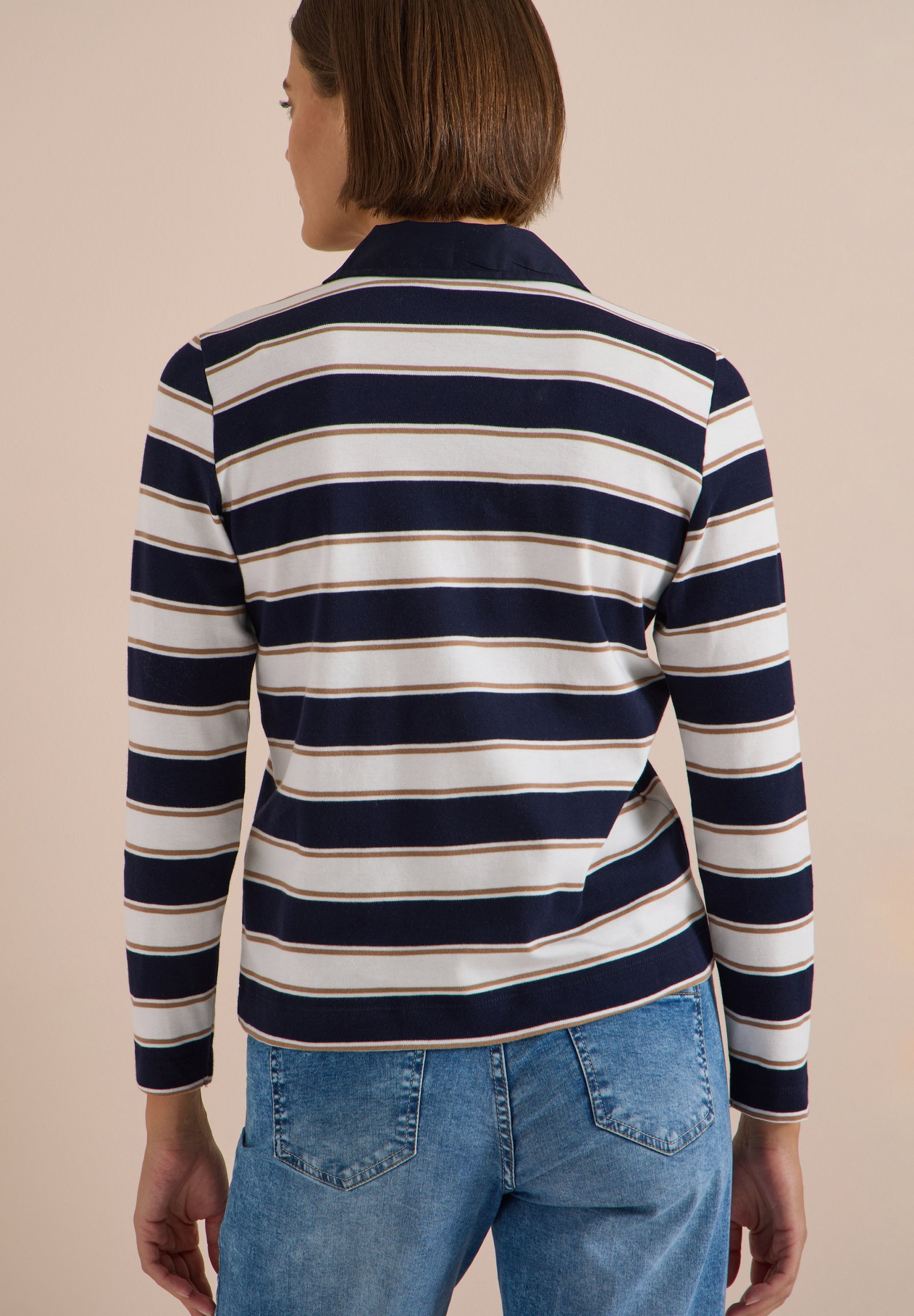 Striped Poloshirt, urban dark blue #4