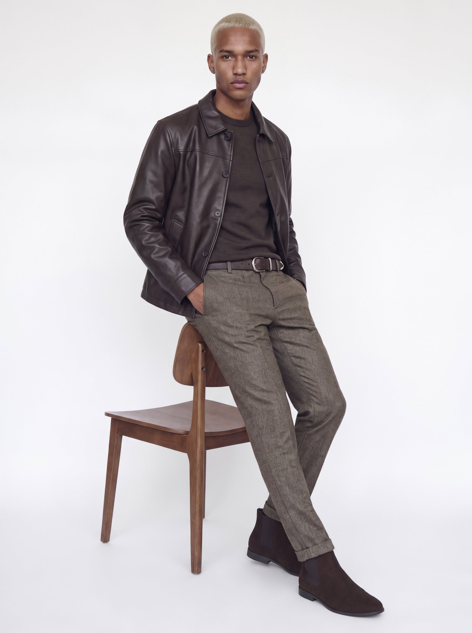 JPSTOLLIE BLAKE WINTER CHINO SN, Cocoa/HERRINGBONE #7