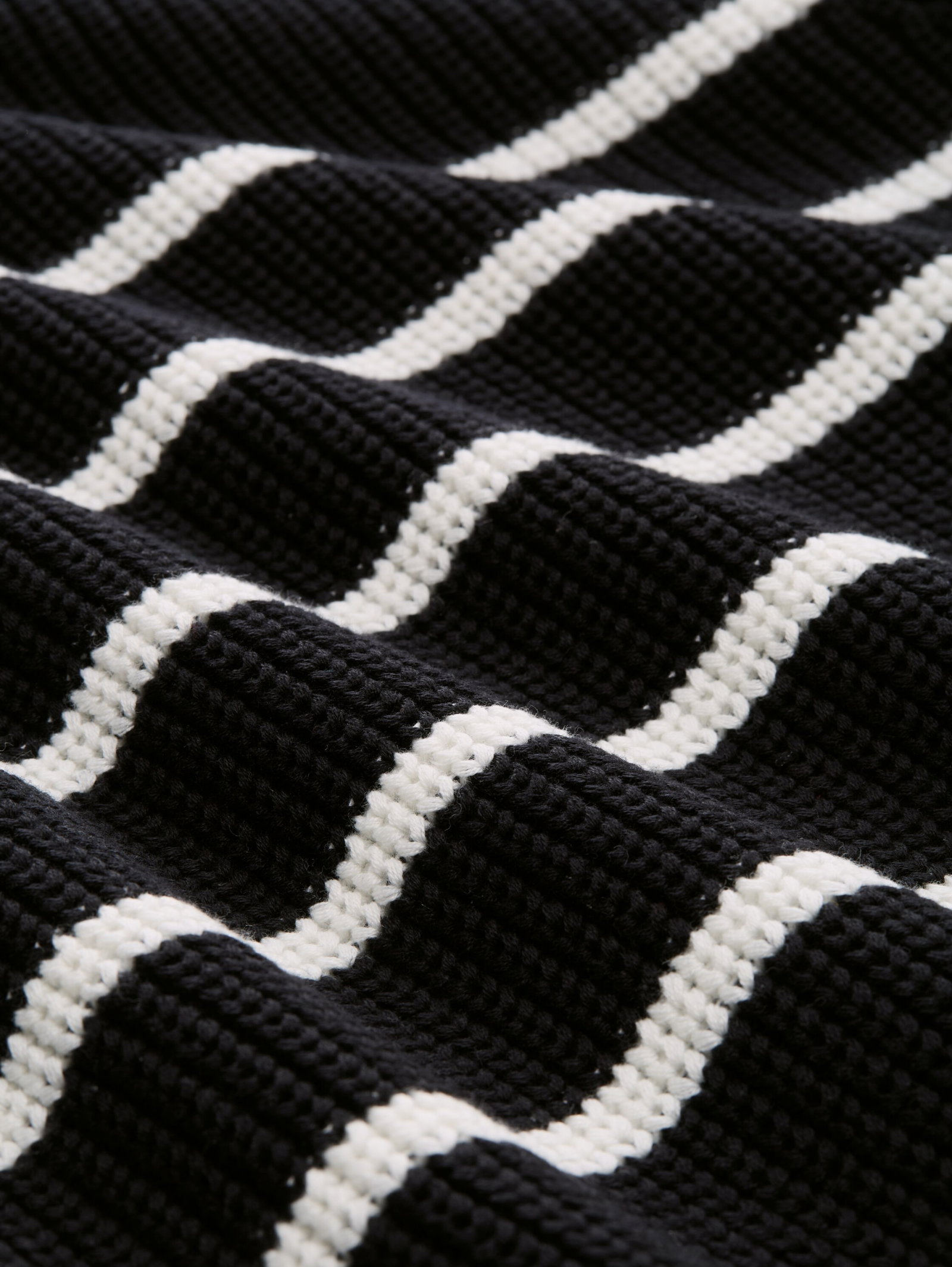 crew neck pullover, placed black white stripe #2