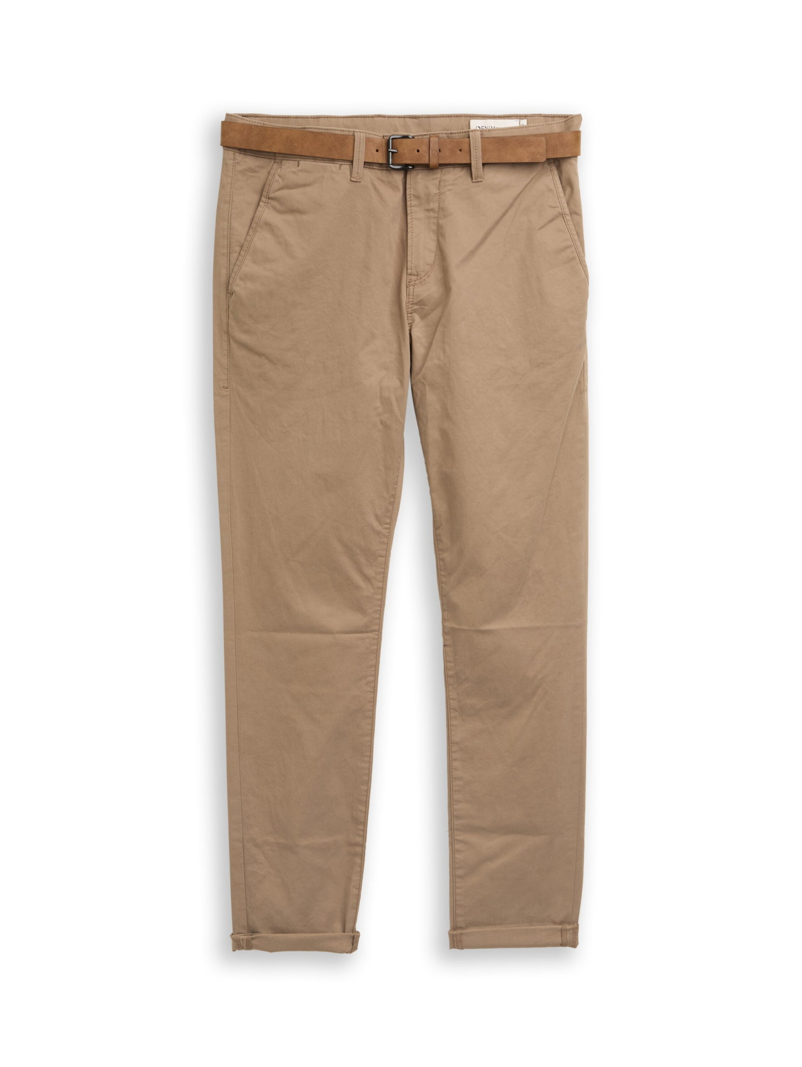 Slim Chino with belt, Honey Camel beige #1