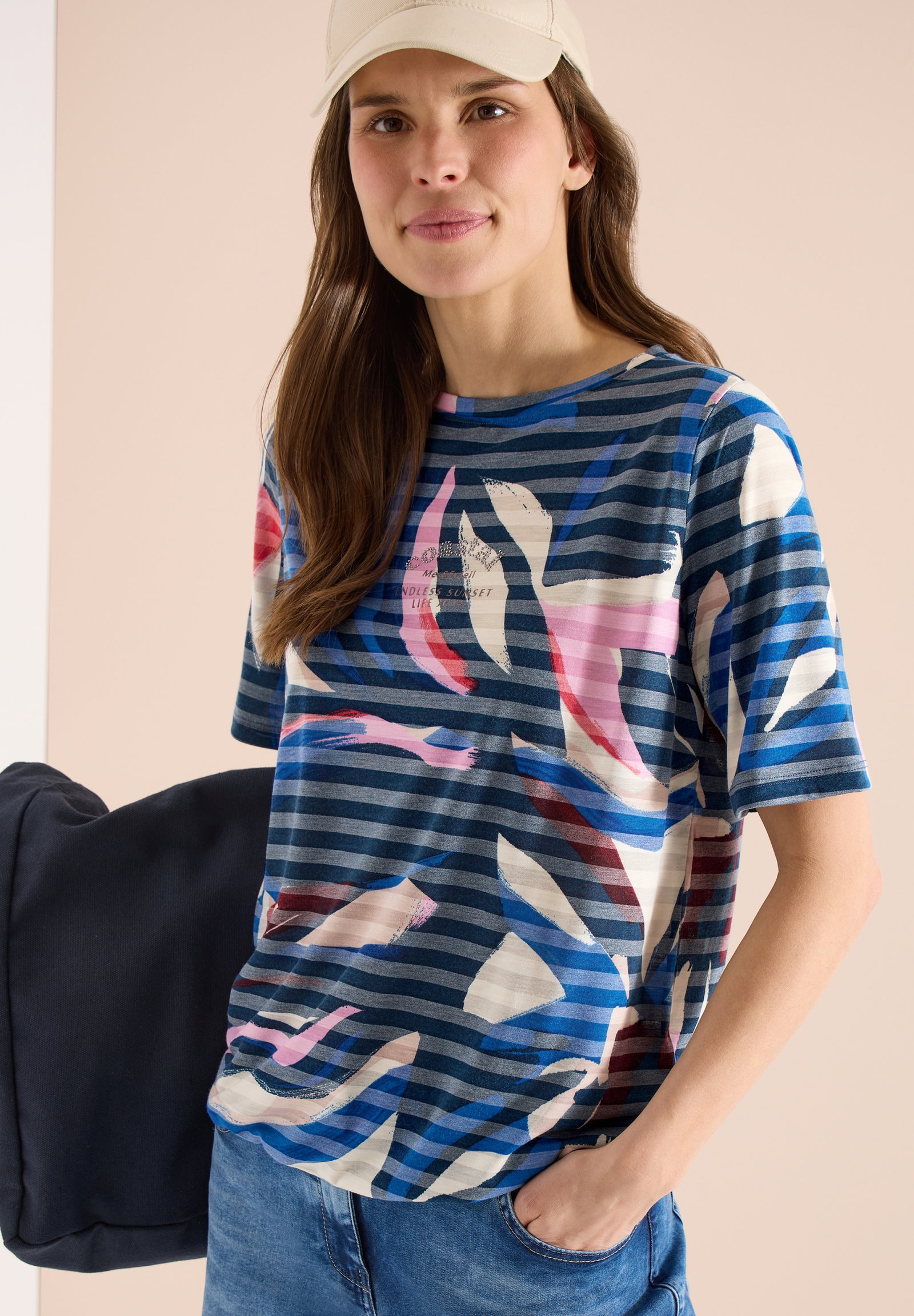 TOS Striped Burnout FP T-Shirt, universal blue #3