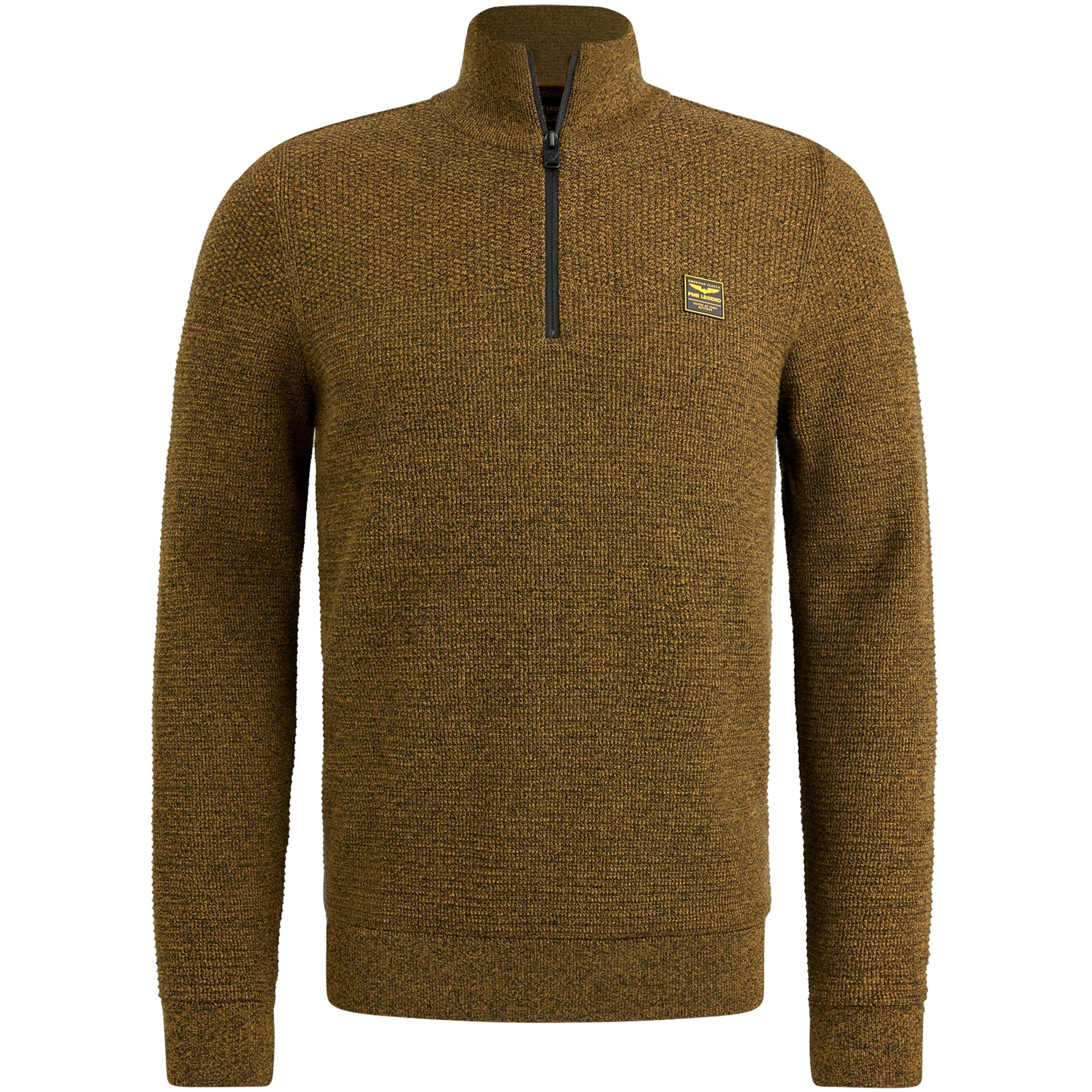 PME Legend |  PME Legend "Half Zip Collar Cotton Mouline" | L | buckthorne brown