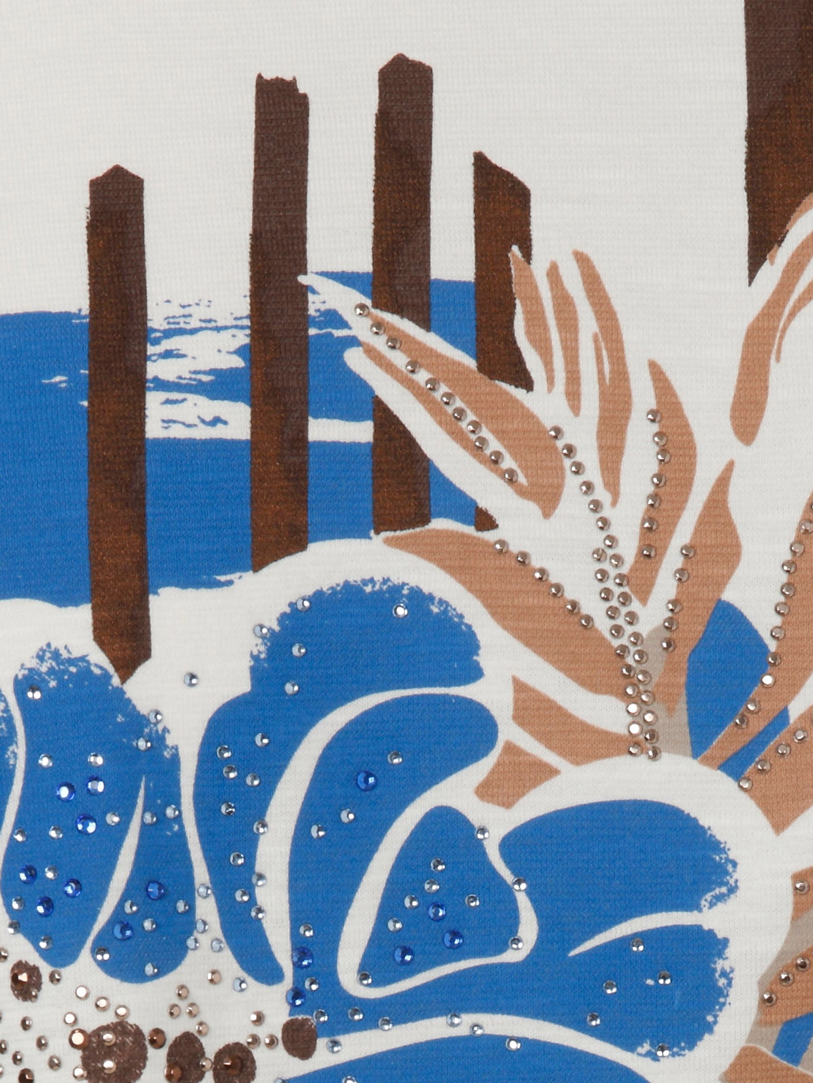 VIA APPIA DUE |  T-Shirt Rundhals 1/2 Arm Motiv | 46 | creme multicolor