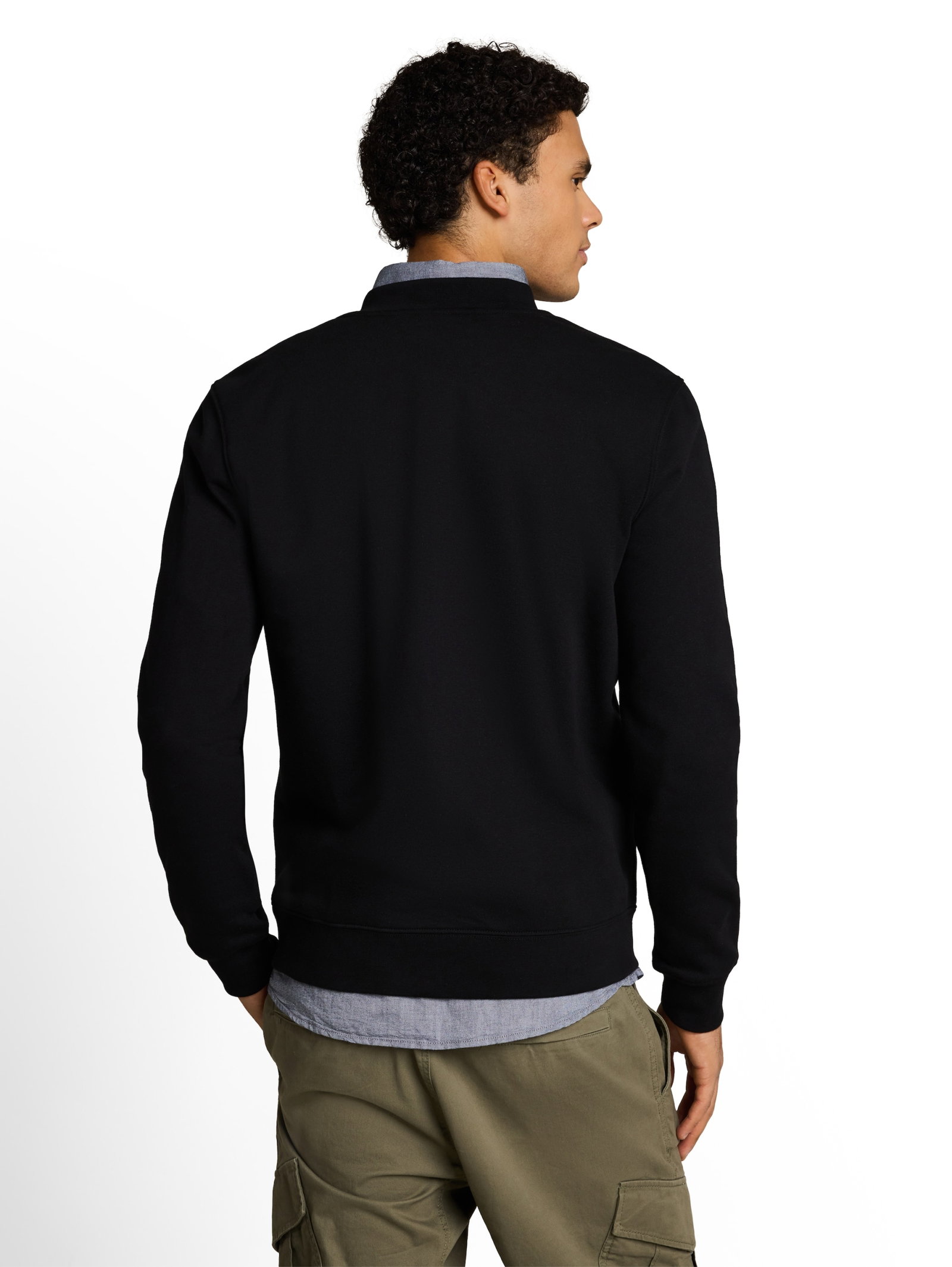 solid sweat  bomber, Black #4