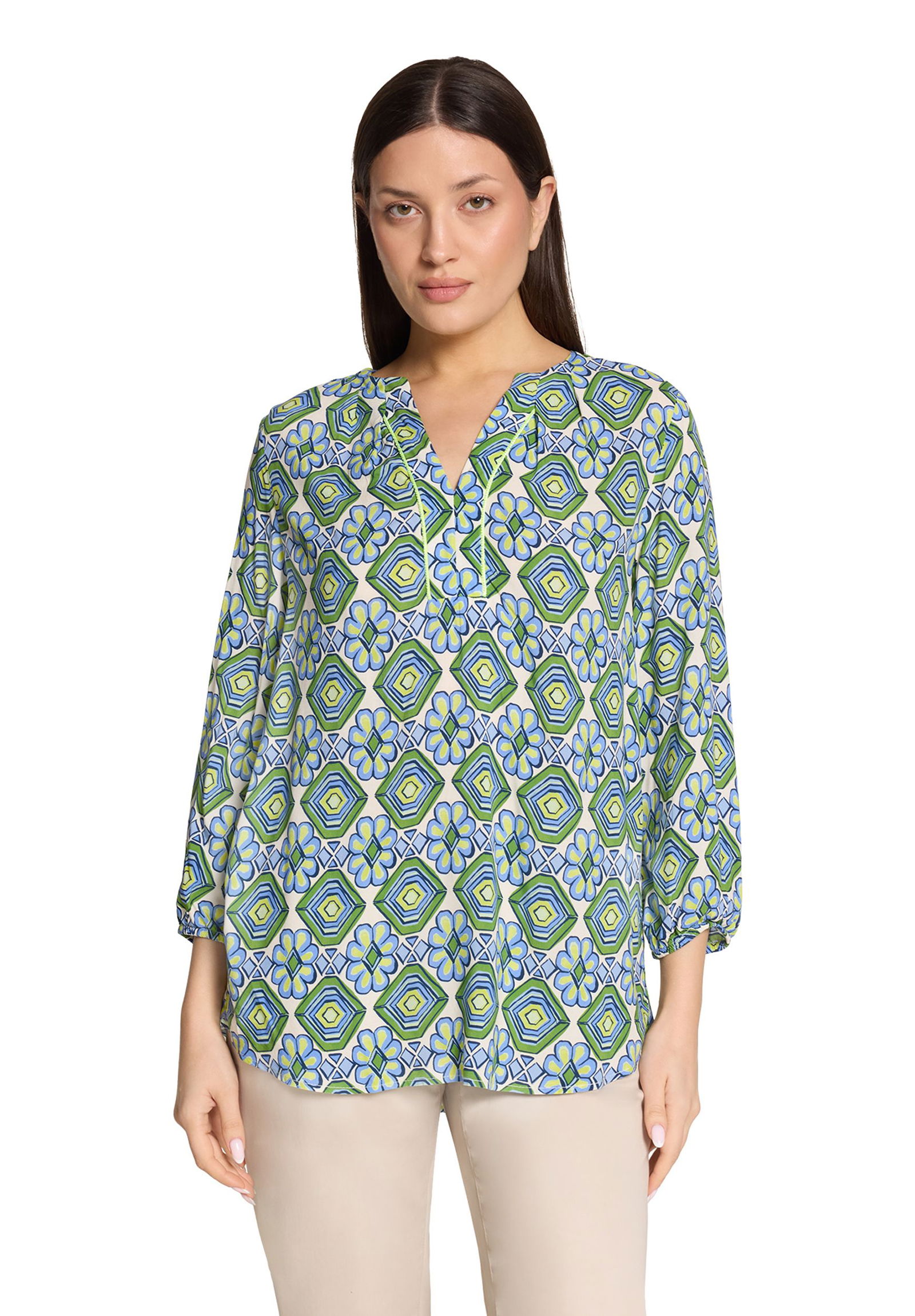 Cartoon |  Cartoon Druckbluse  | 36 | green/blue