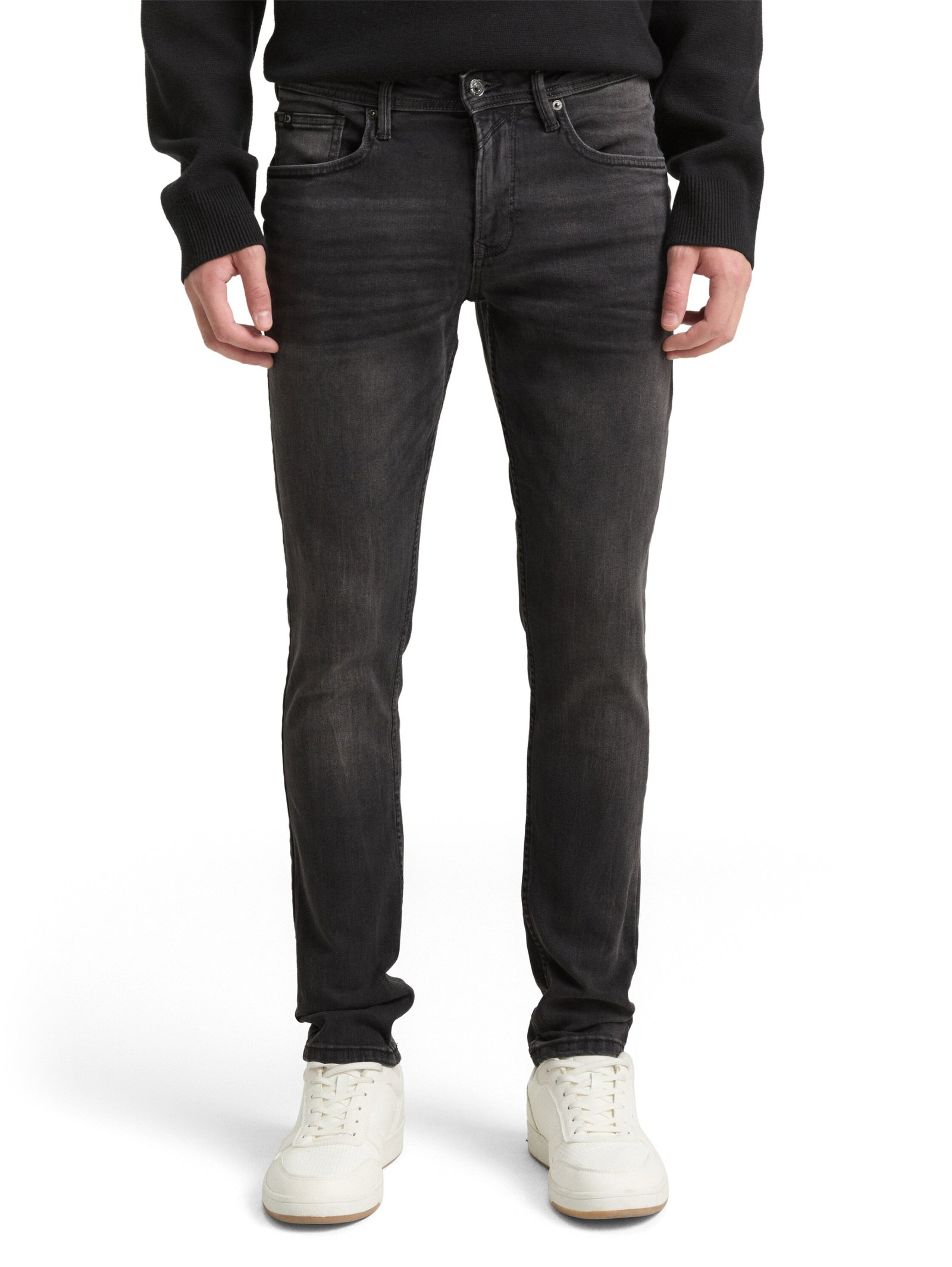 skinny CULVER stretch denim, used dark stone black denim #2