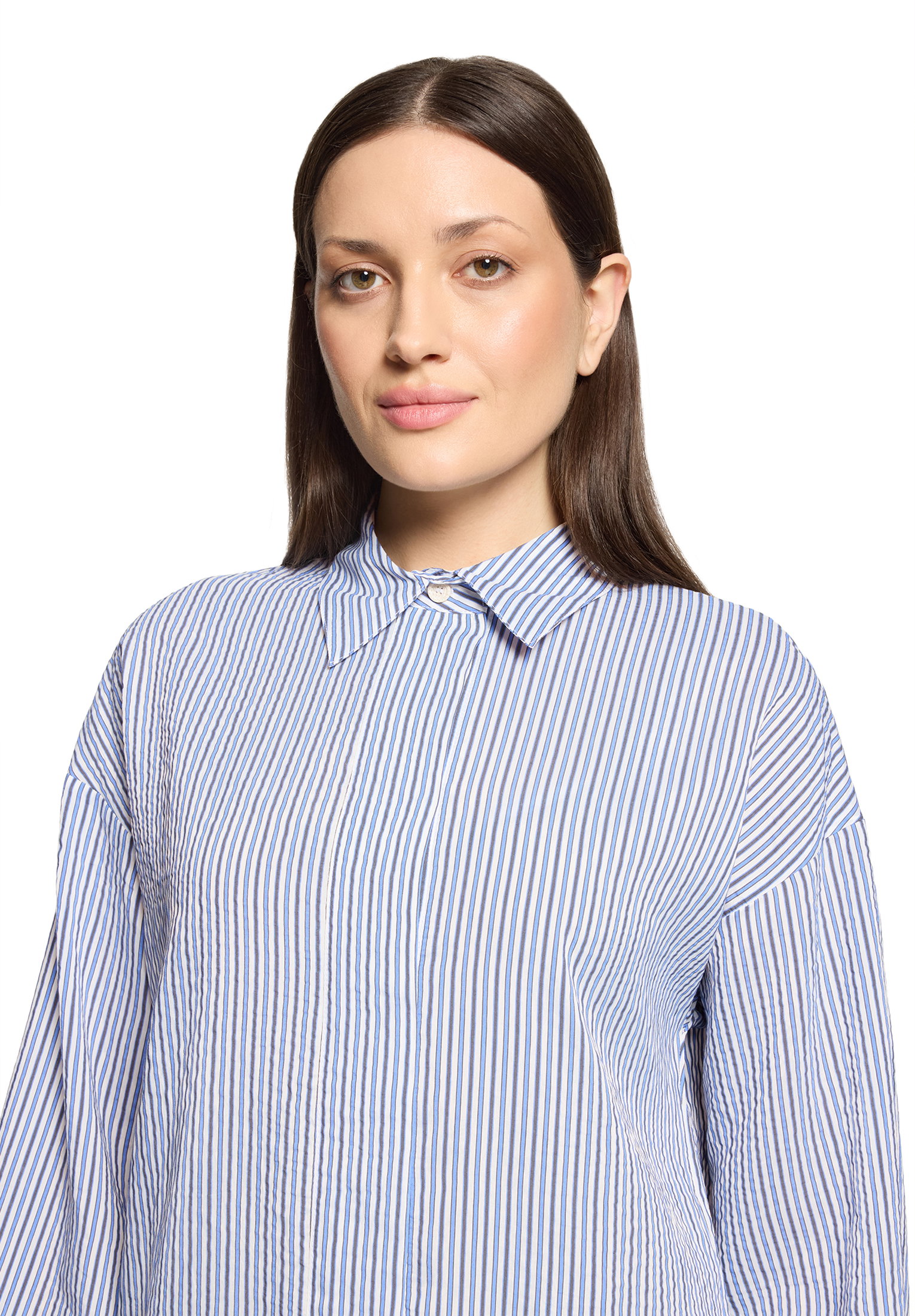 Bluse Kurz 1/1 Arm, Blue/White #6