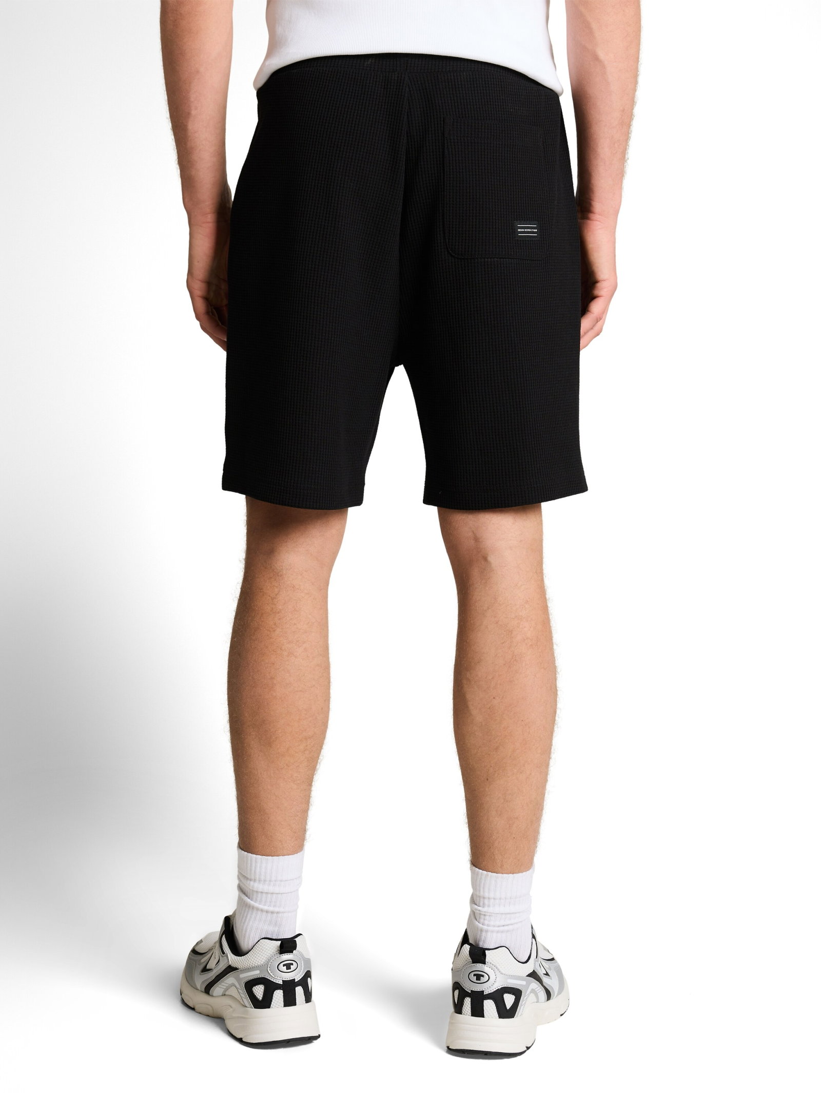 relaxed structured sweat short, Black #4