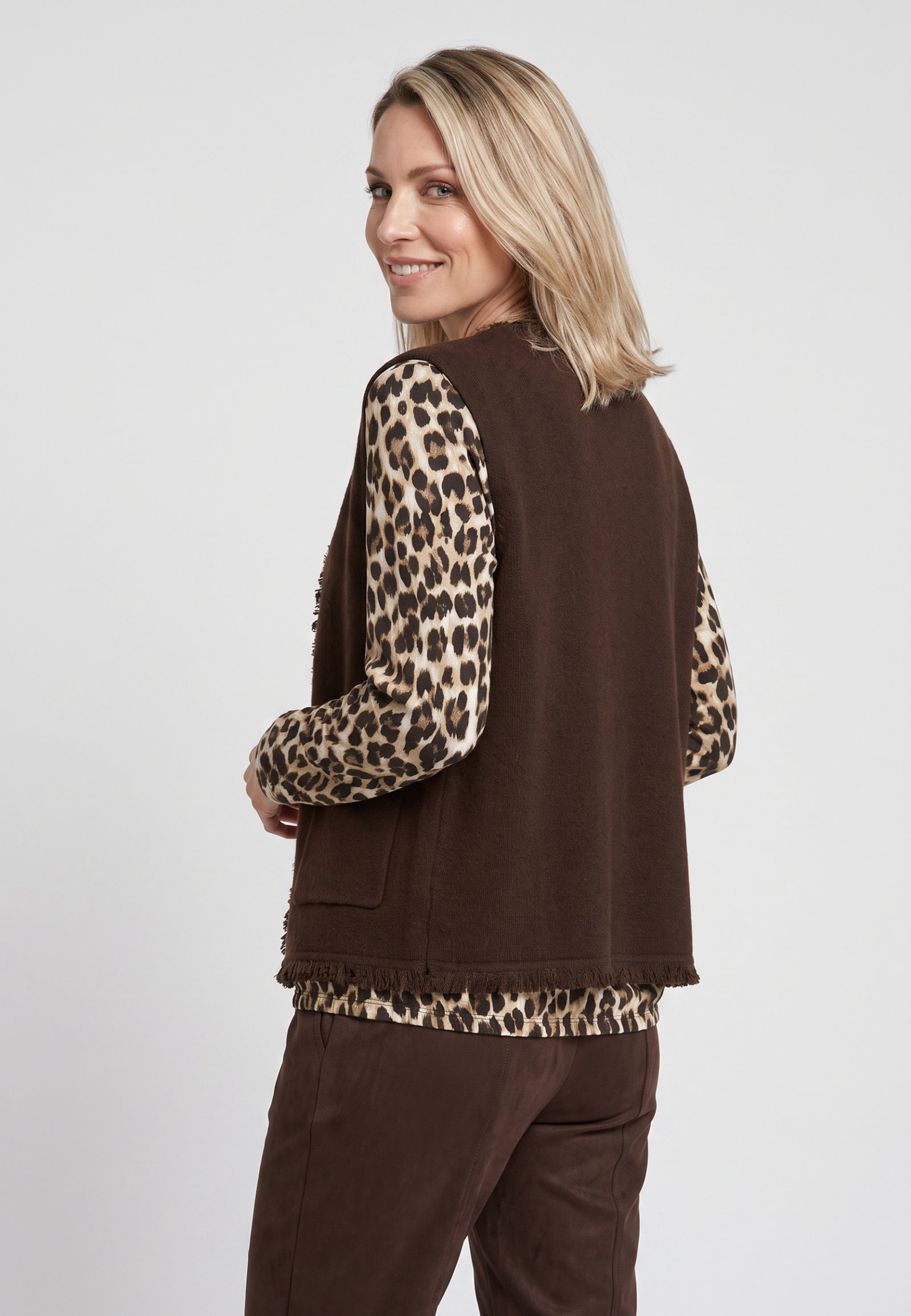 Cardigan Sleeveless, Coffee Bean #2
