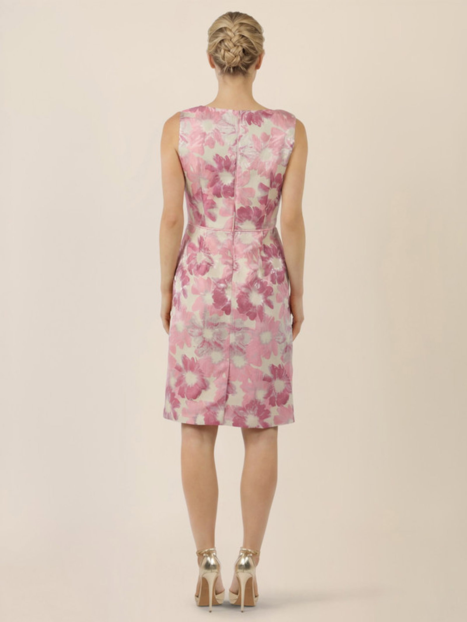 Apart Ärmelloses Etuikleid mit floralem Jacquard #3