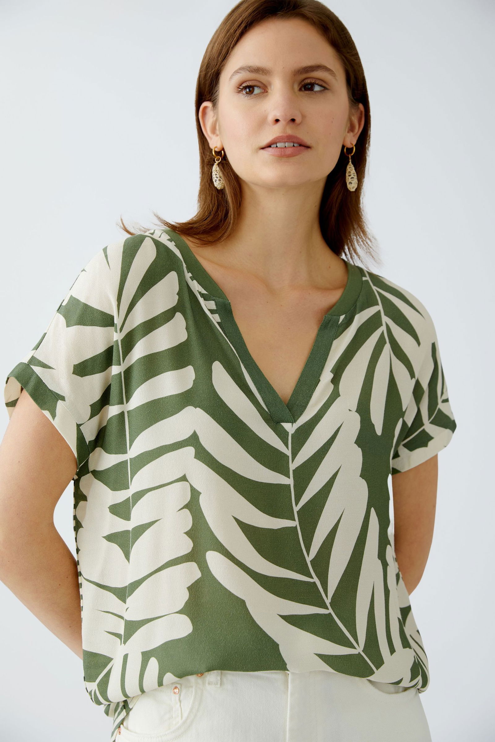 Oui |  Blusenshirt Viskosepatch | 44