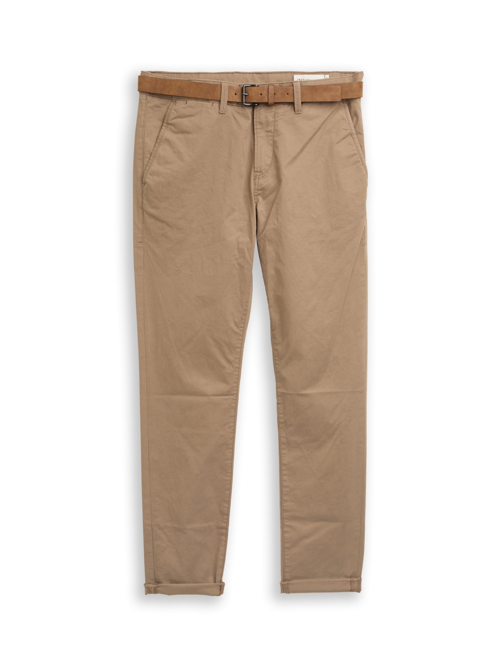 Slim Chino with belt, Honey Camel beige #1
