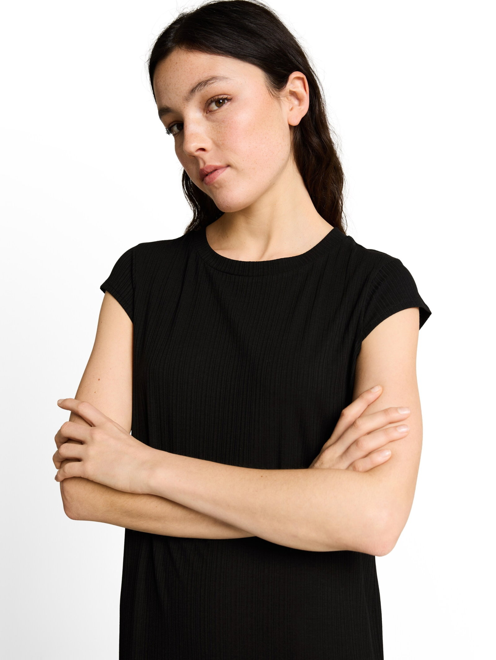 midi structure dress with cap, deep black #5