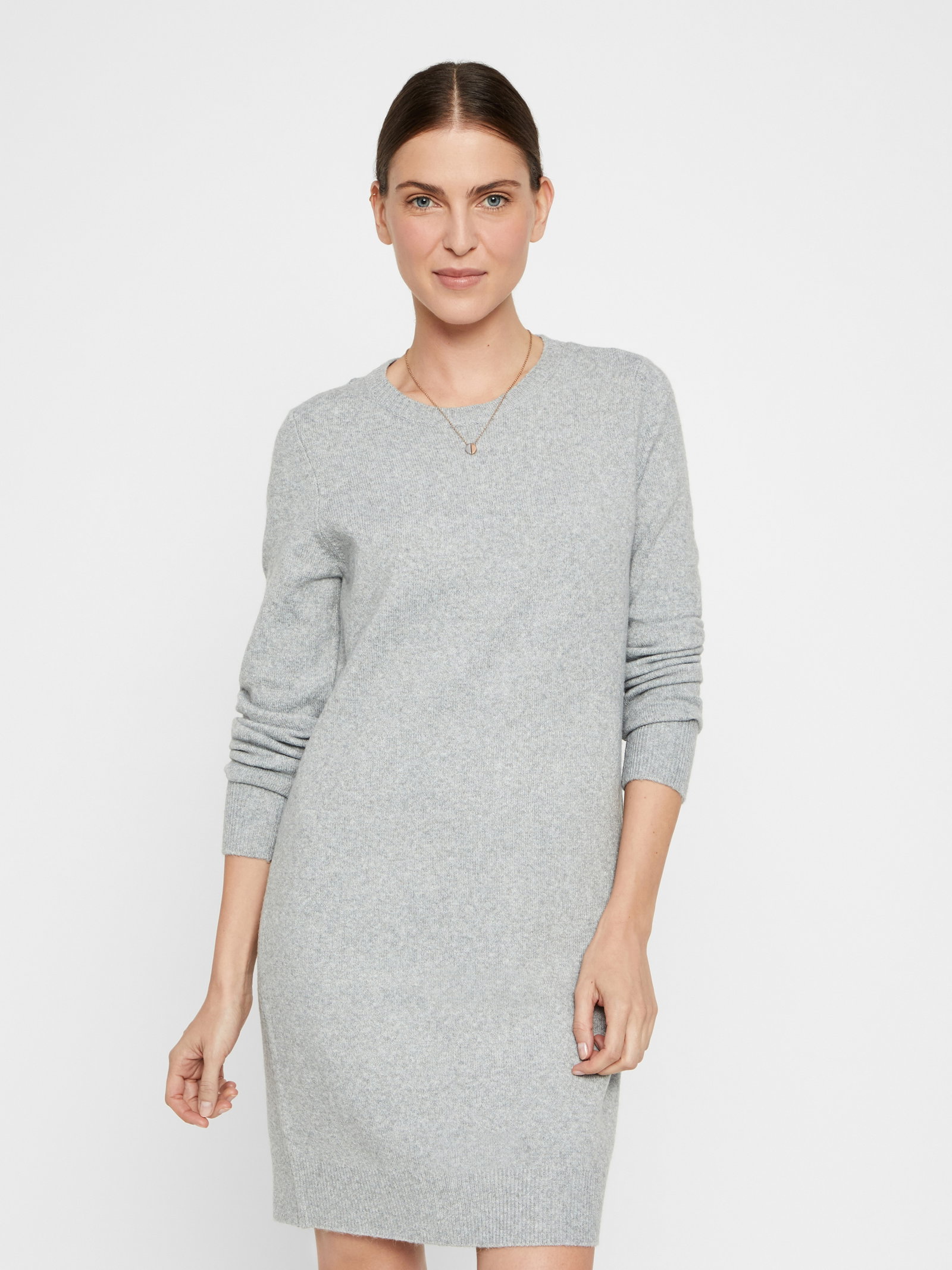 VMDOFFY LS O-NECK DRESS GA NOOS, Light Grey Melange #4
