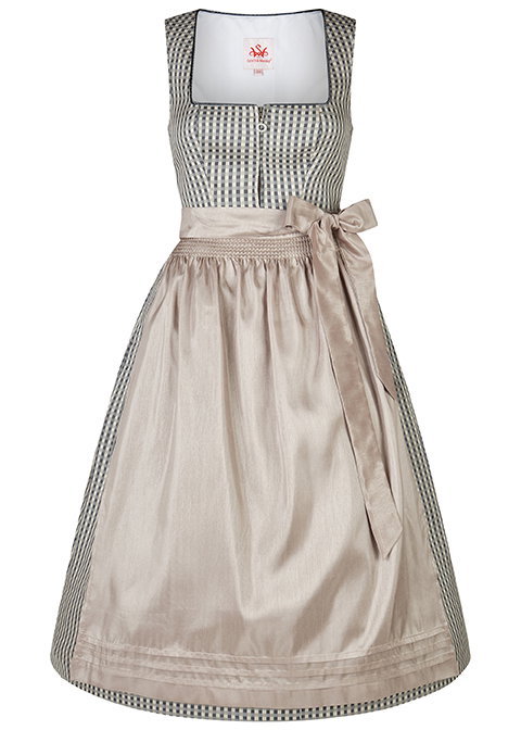 Spieth & Wensky Dirndl Karma mit Schürze 75cm taupe #1