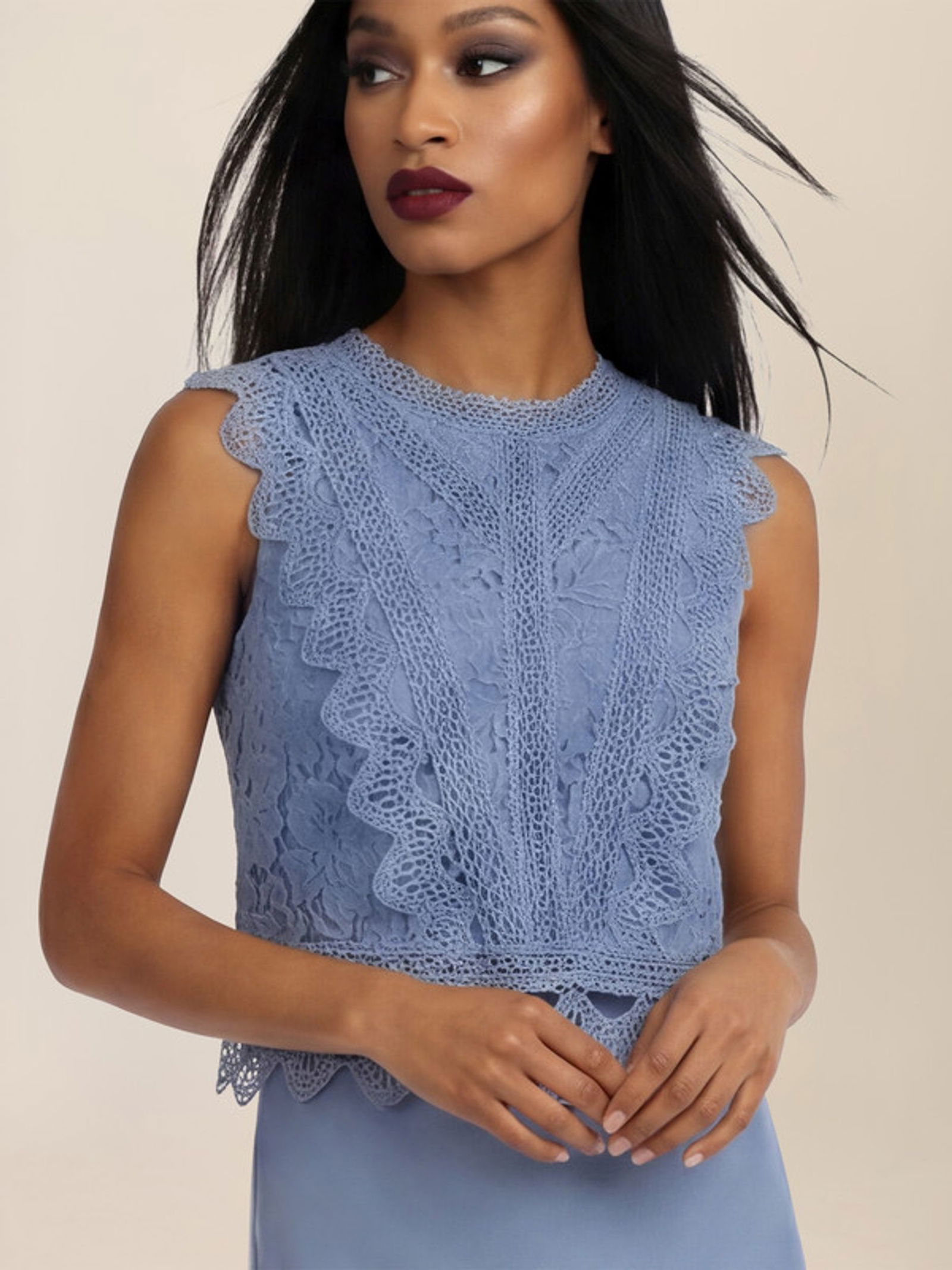 Apart |  Apart Spitzentop mit Rüschen und Häkeldetails | 38 | 1112_27066