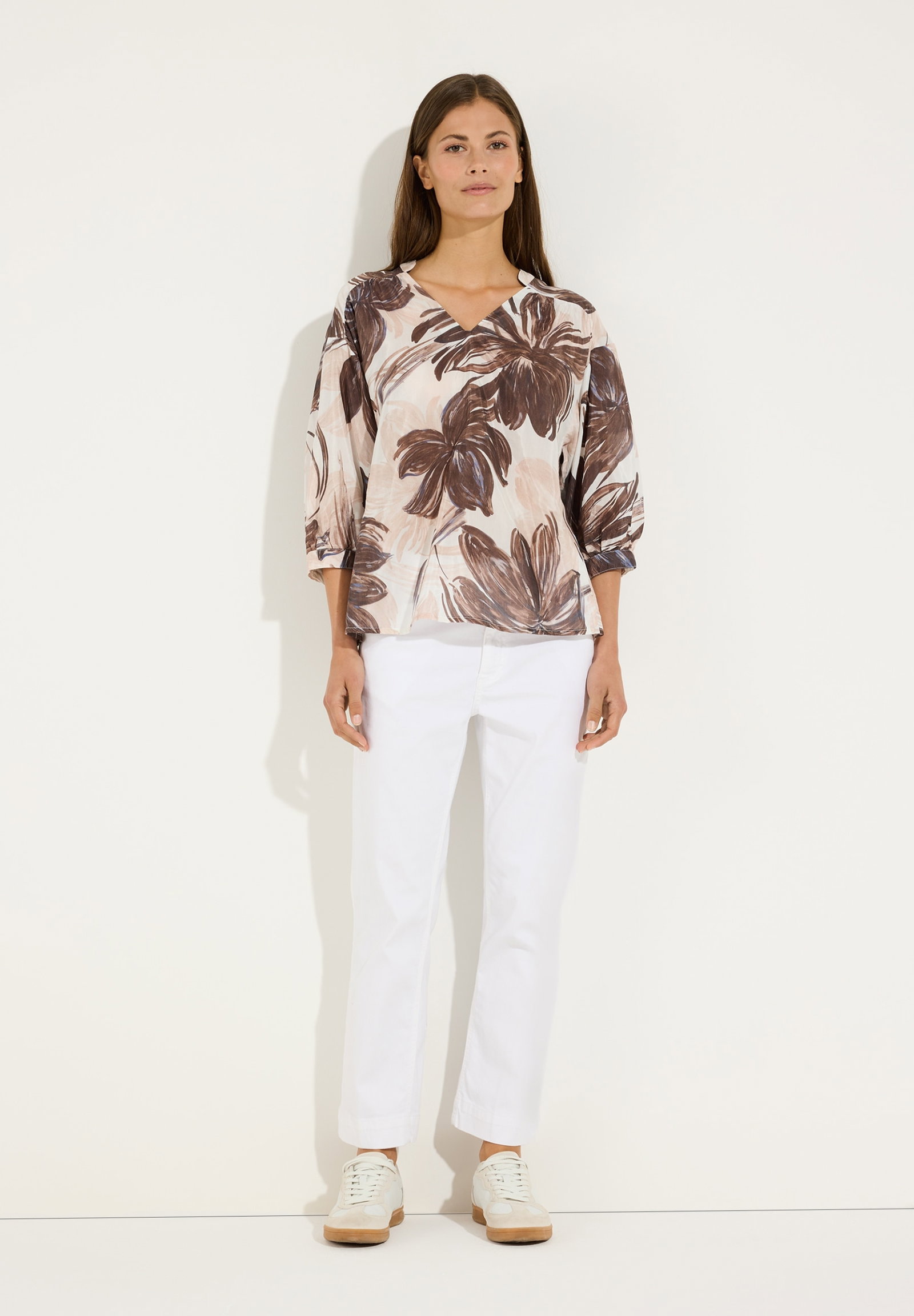 CO-Voile Print Blouse, brushstroke flower print #4