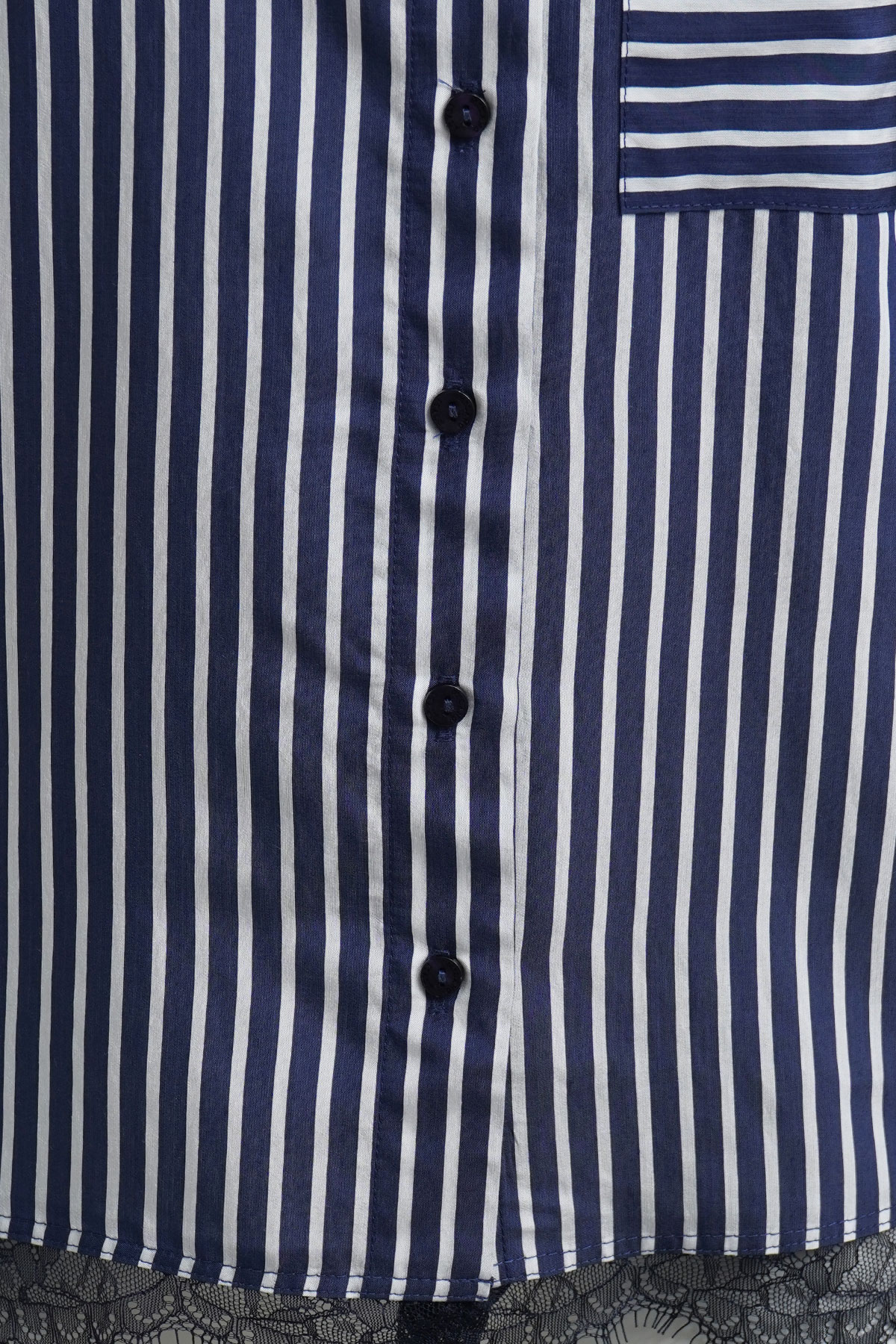 SHIRT BLOUSE 1/1 SLEEVE WITH CHEST, NAVY PRINT #3