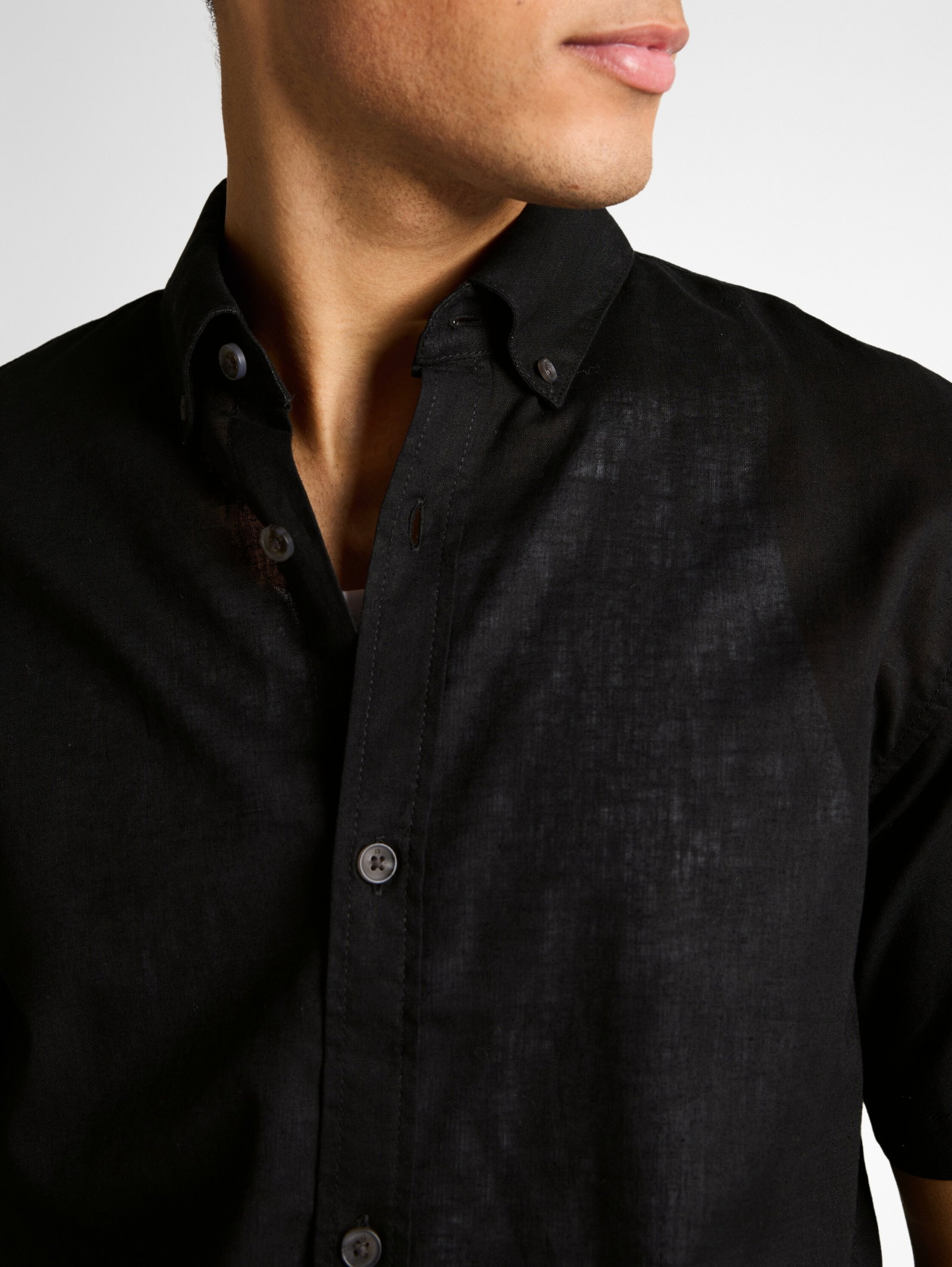 Relaxed Fit Kurzarmhemd mit Leinenanteil #6