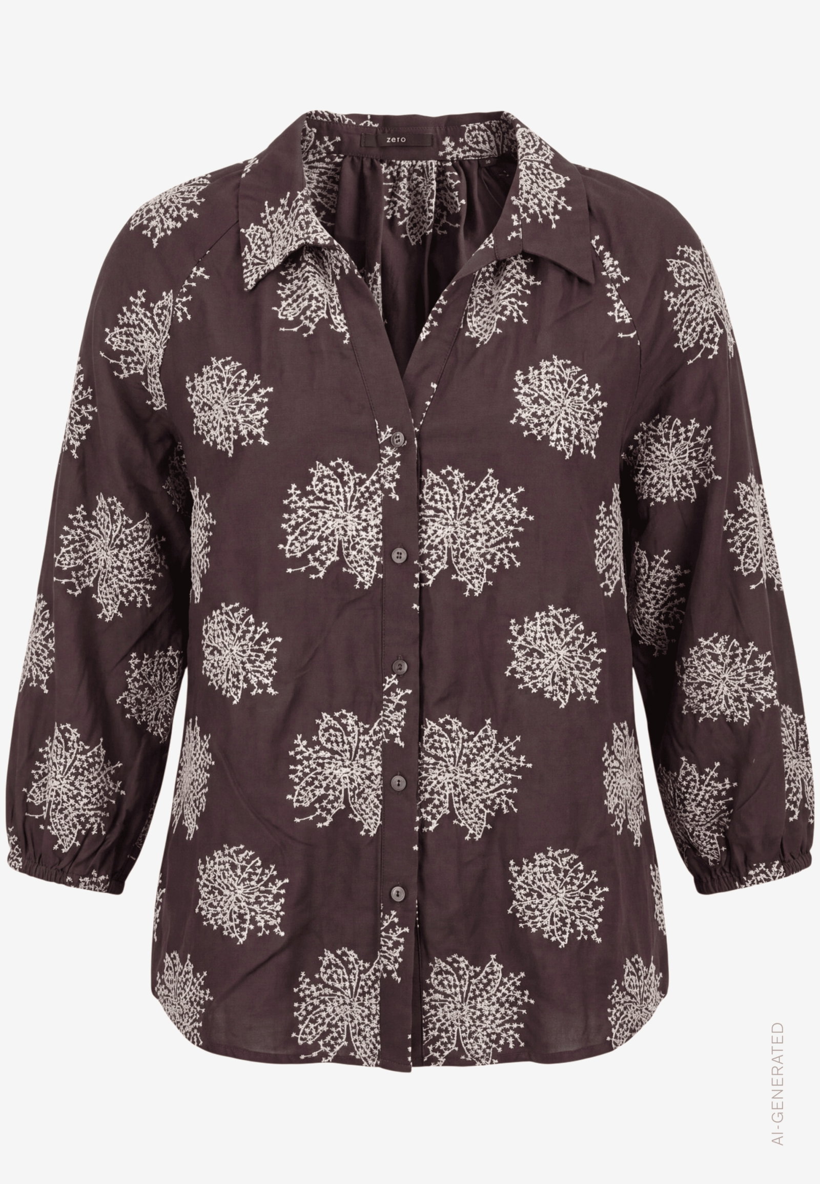 Bluse Lang 1/1 Arm, Brown/Beige #1