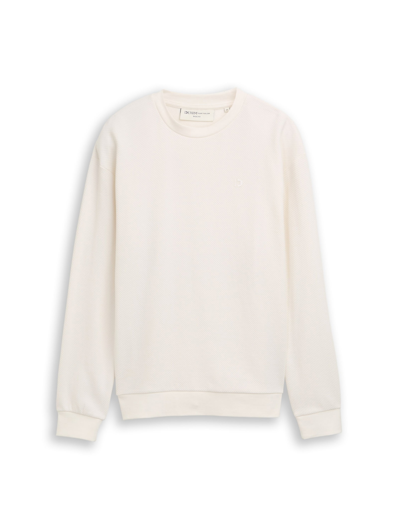 structured crew neck, Wool White #1