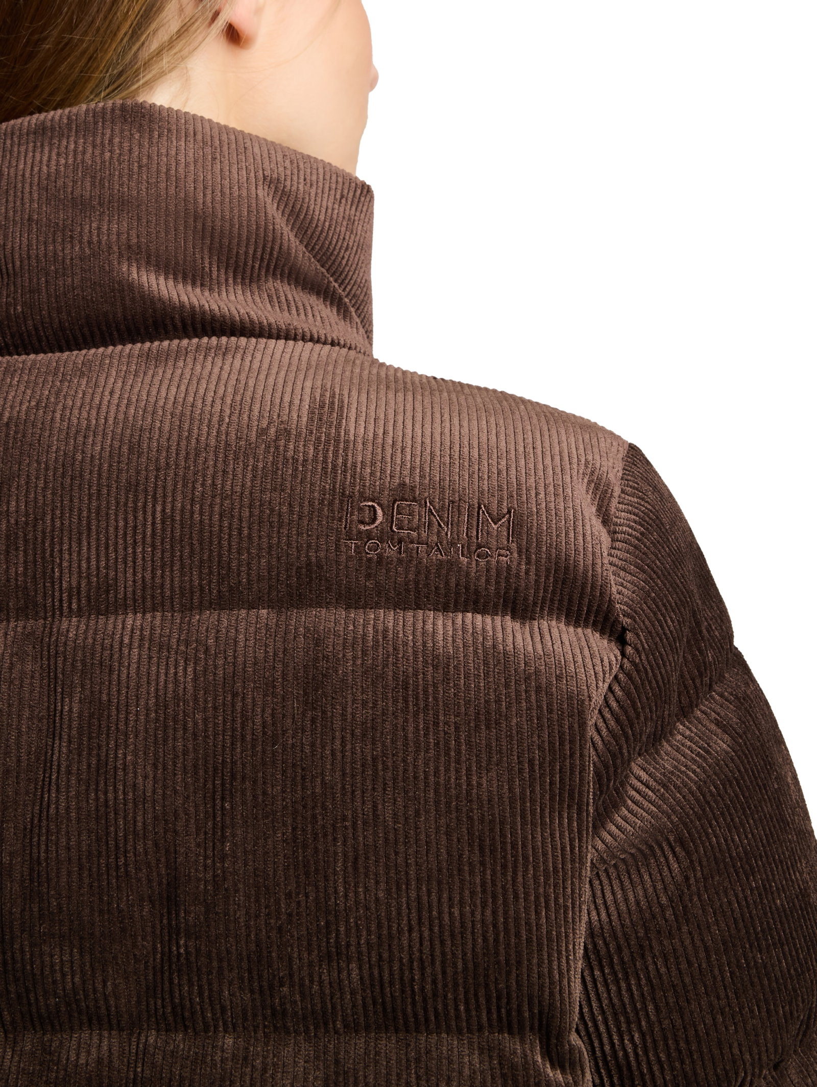 corduroy puffer jacket, cool dark brown #5