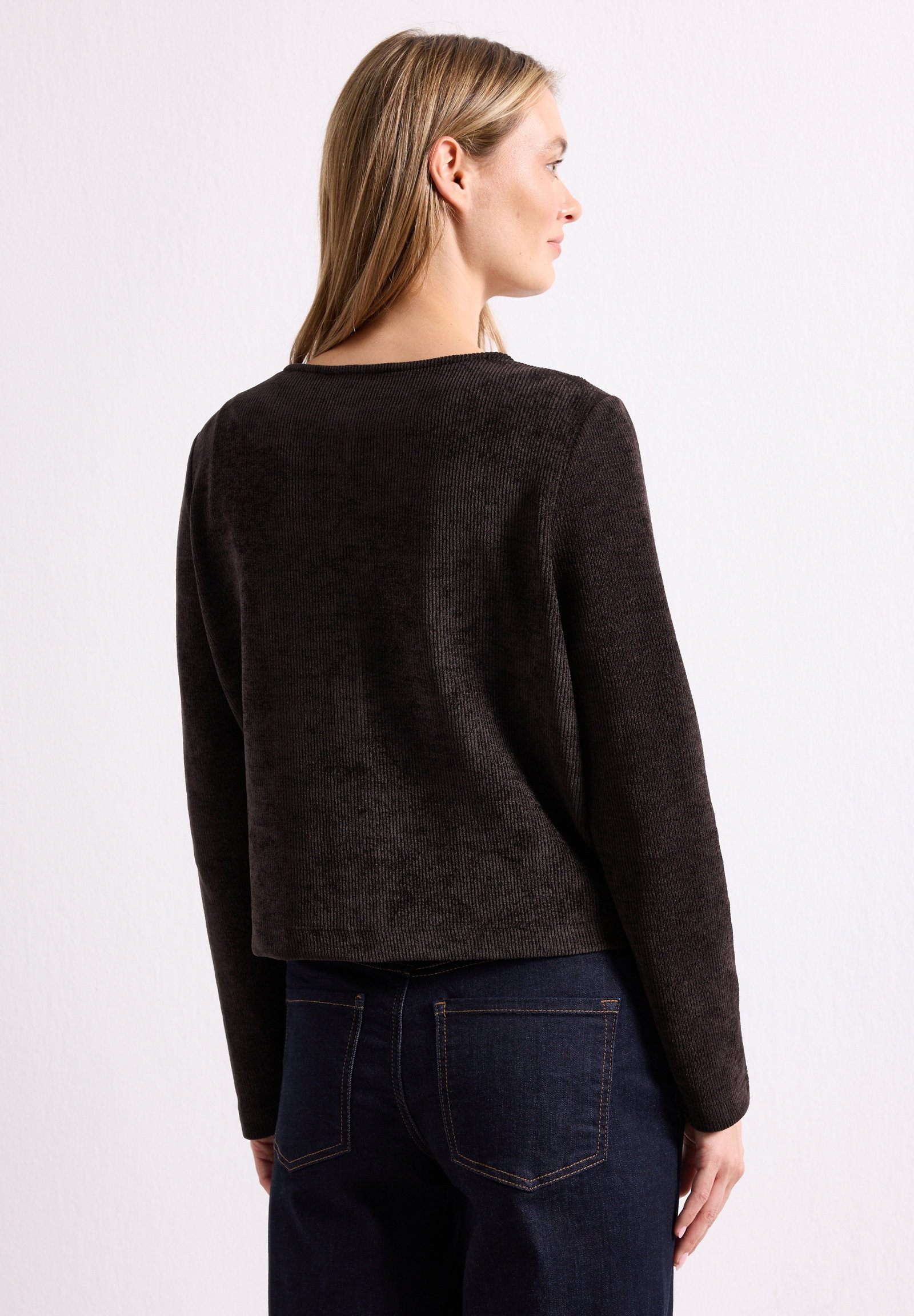soft jacket w.deco buttons, black coffee #4